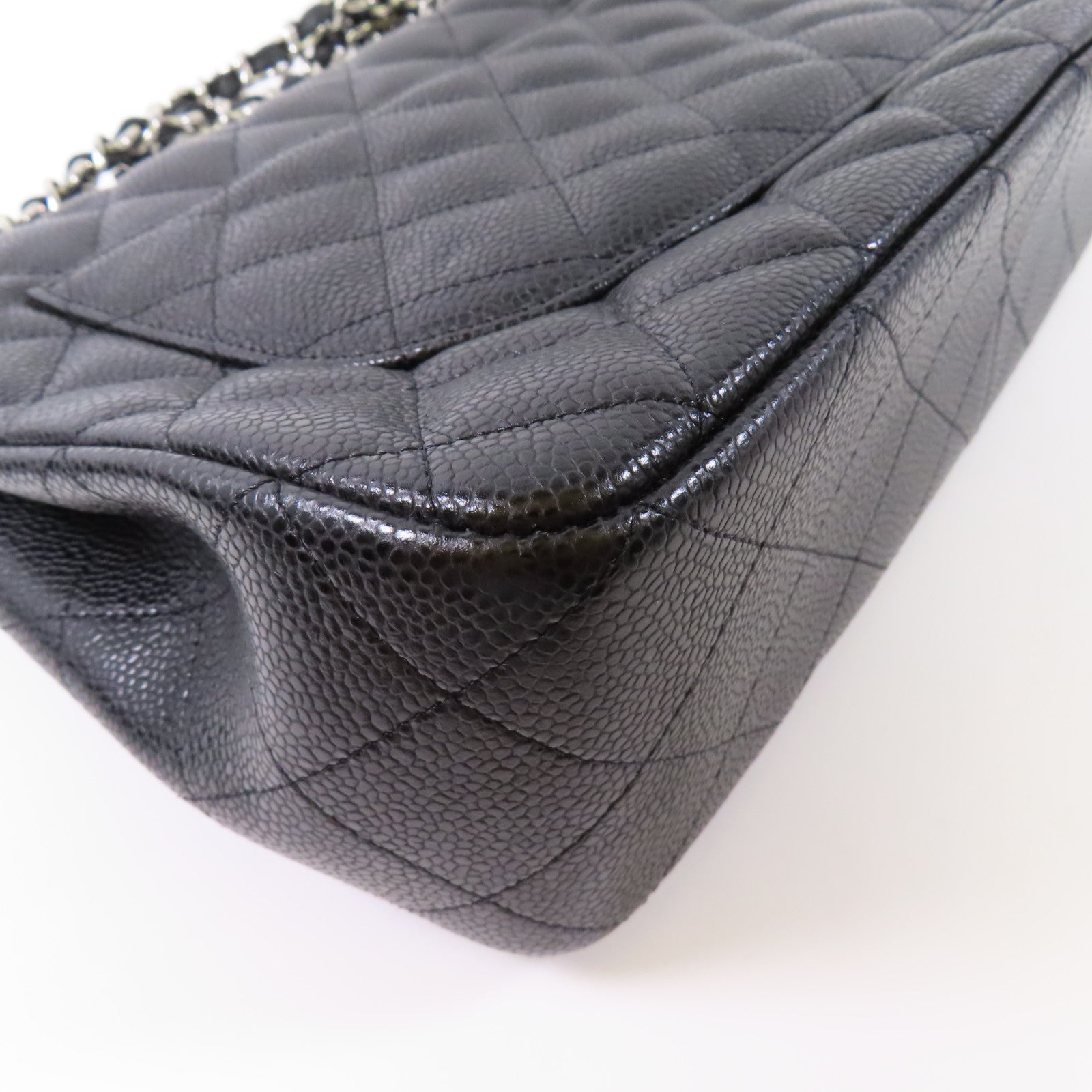 CHANEL 牛皮皮革Large Classic金扣鏈帶肩背袋