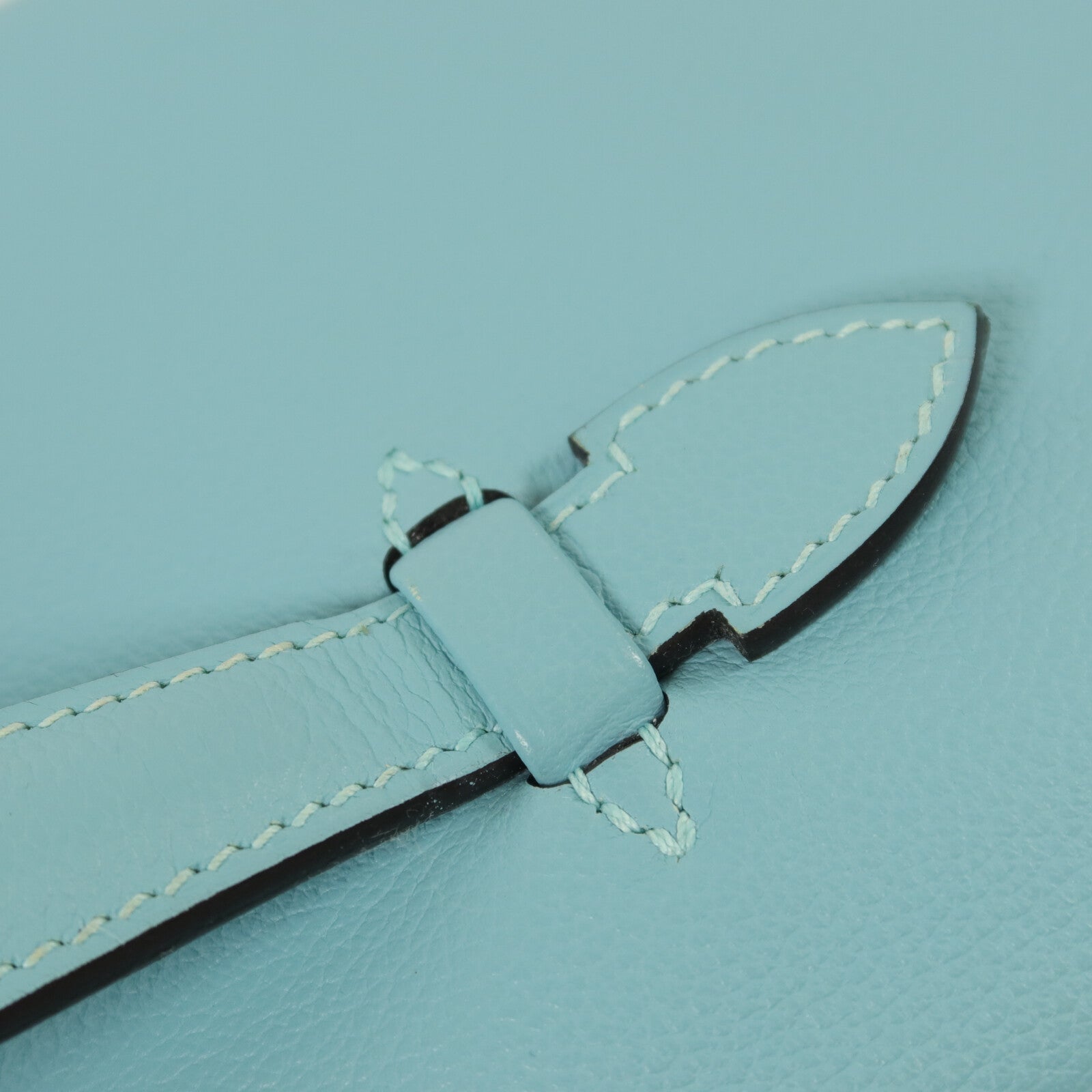 HERMES Evercolor皮革Pliplat Clutch手拿包Blue Atoll