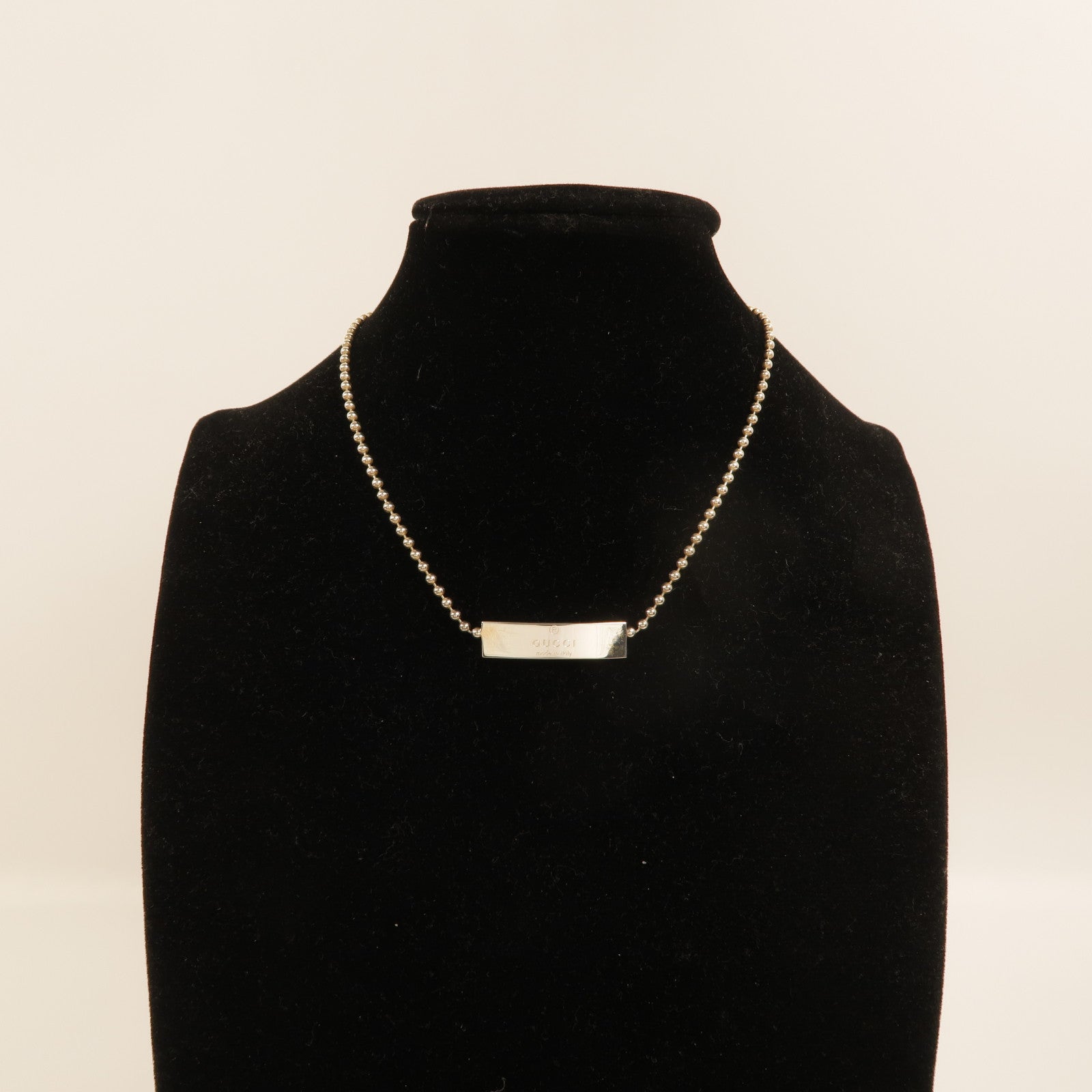 GUCCI 925純銀Plate Ball Chain Necklace項鍊