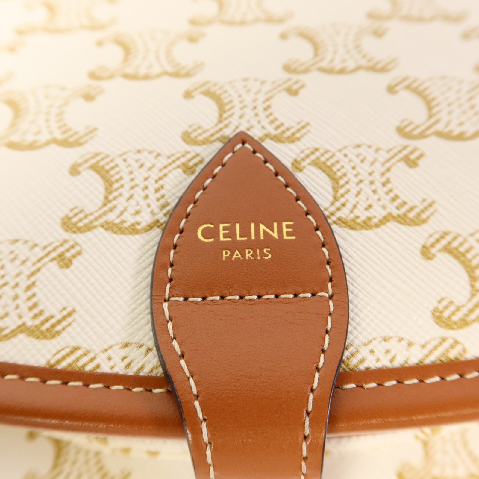 CELINE 塗層帆布Folco金扣肩背袋