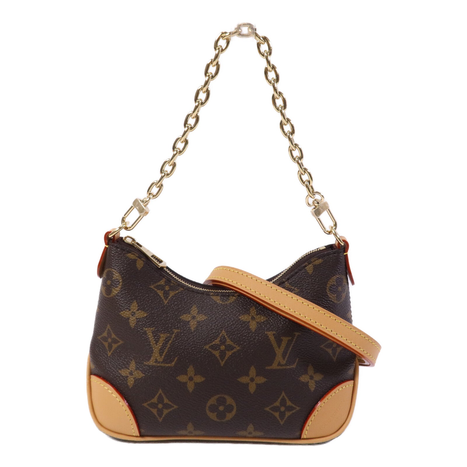 LOUIS VUITTON Monogram Nano Boulogne金扣鏈帶肩背袋