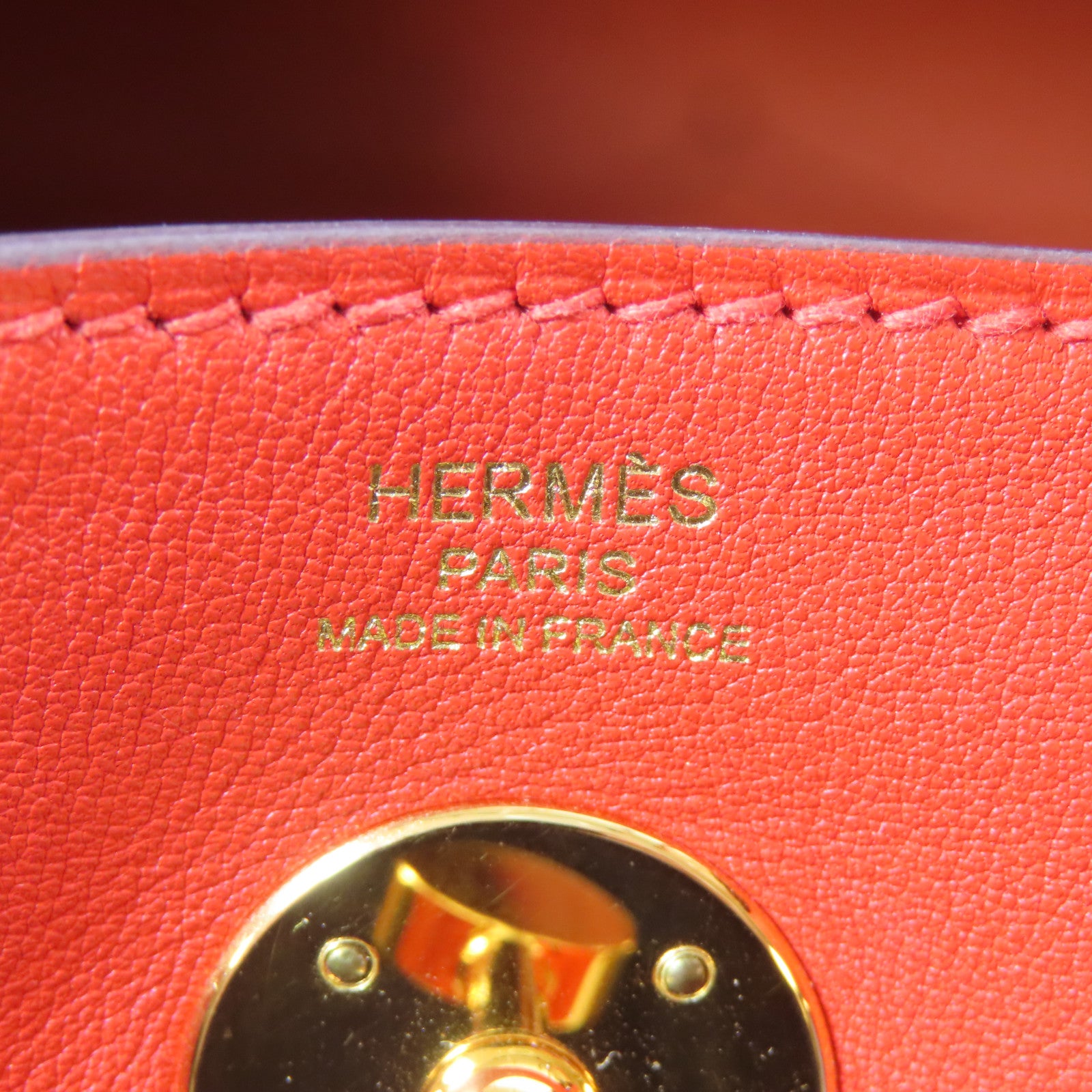 HERMES 【激減優惠】Swift皮革Lindy 26金扣手挽肩背兩用袋橙色