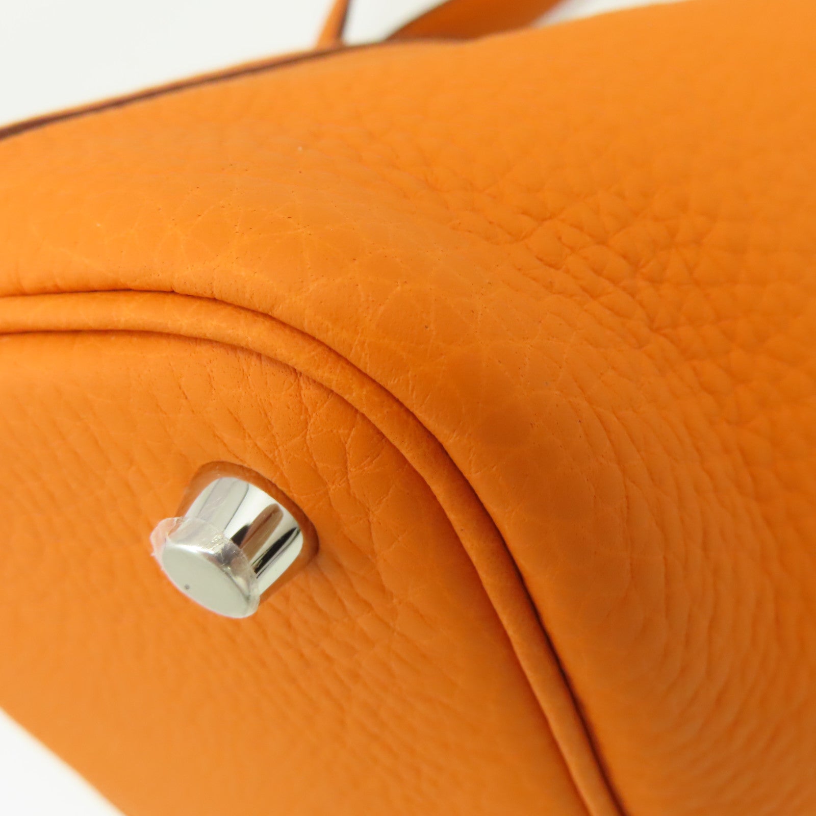 HERMES 【清倉大減價】Clemence皮革Picotin PM Tote Bag銀扣手挽袋橙色