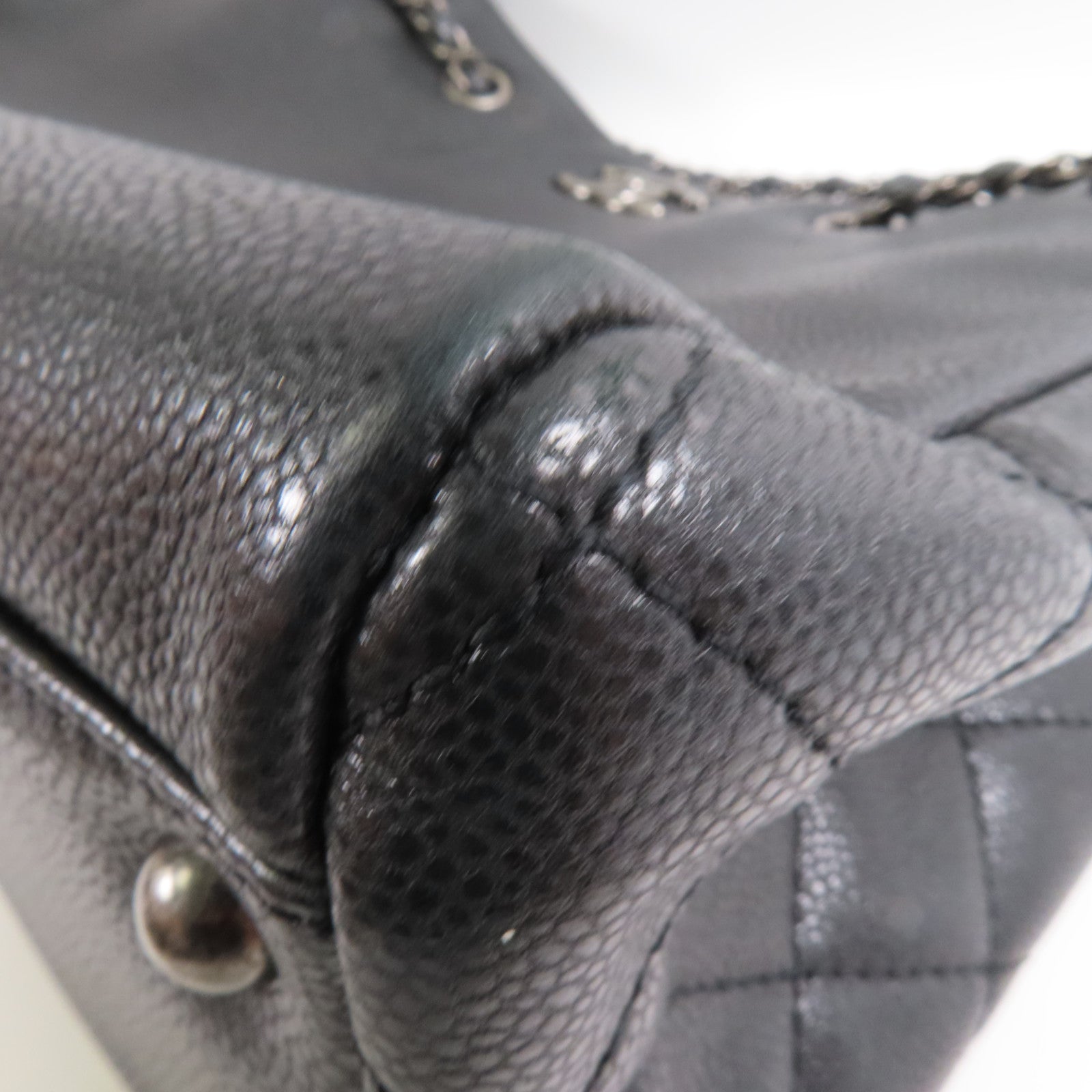 CHANEL 【激減優惠】牛皮皮革Shoulder Bag銀扣肩背袋