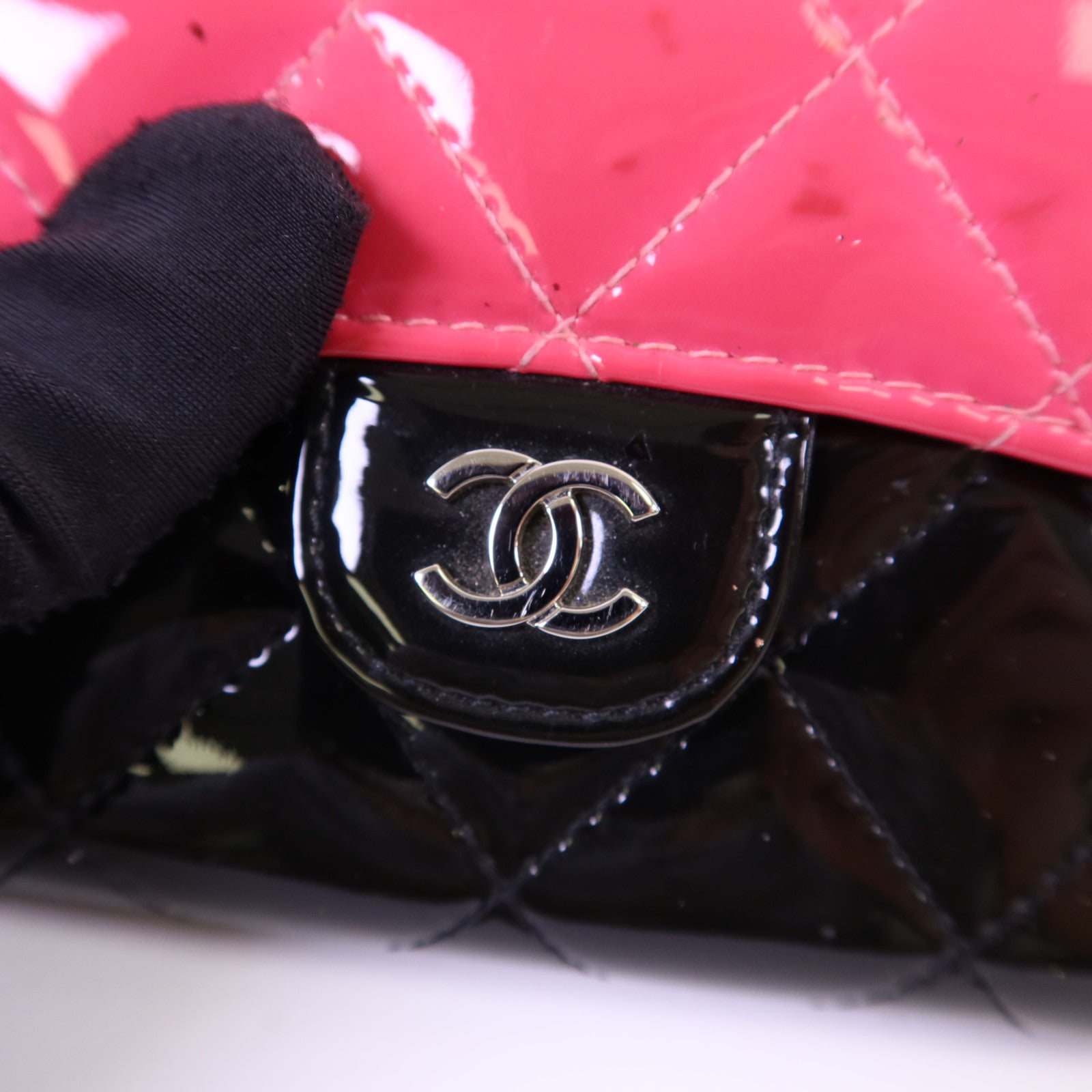 CHANEL 漆皮皮革Card Case銀扣卡片套