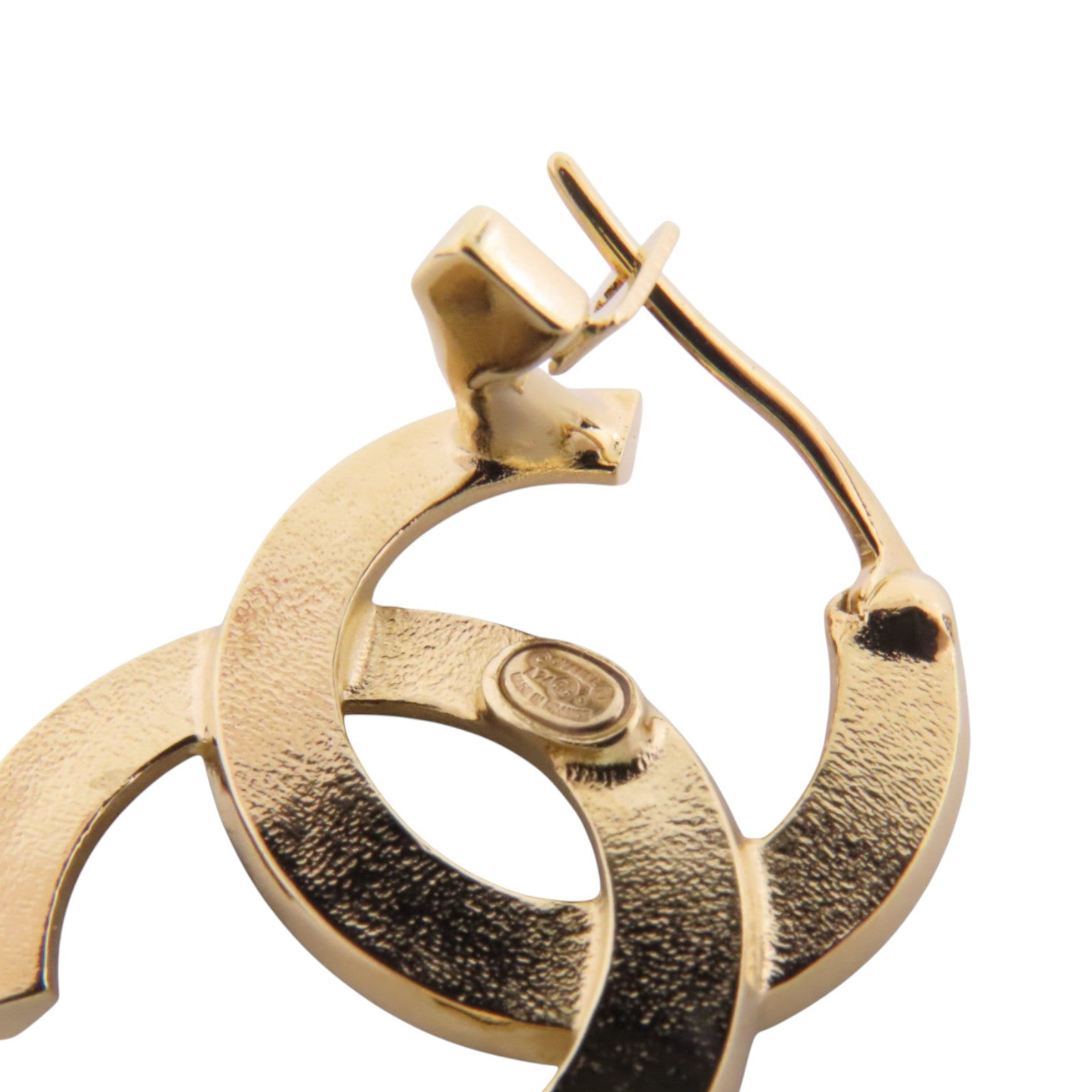 CHANEL 金屬/水鑽CC Earrings金扣耳環