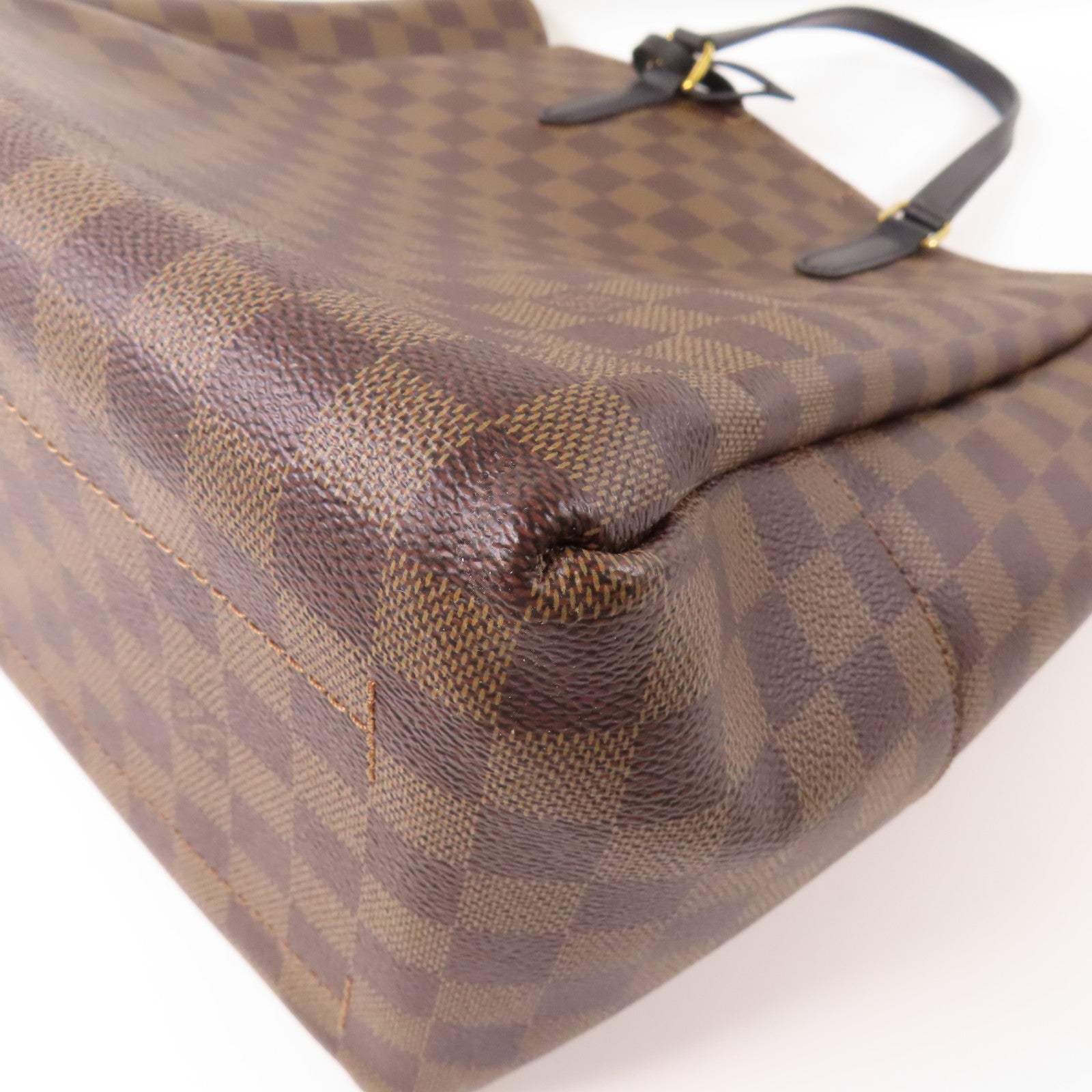 LOUIS VUITTON Damier Belmont金扣手挽肩背兩用袋