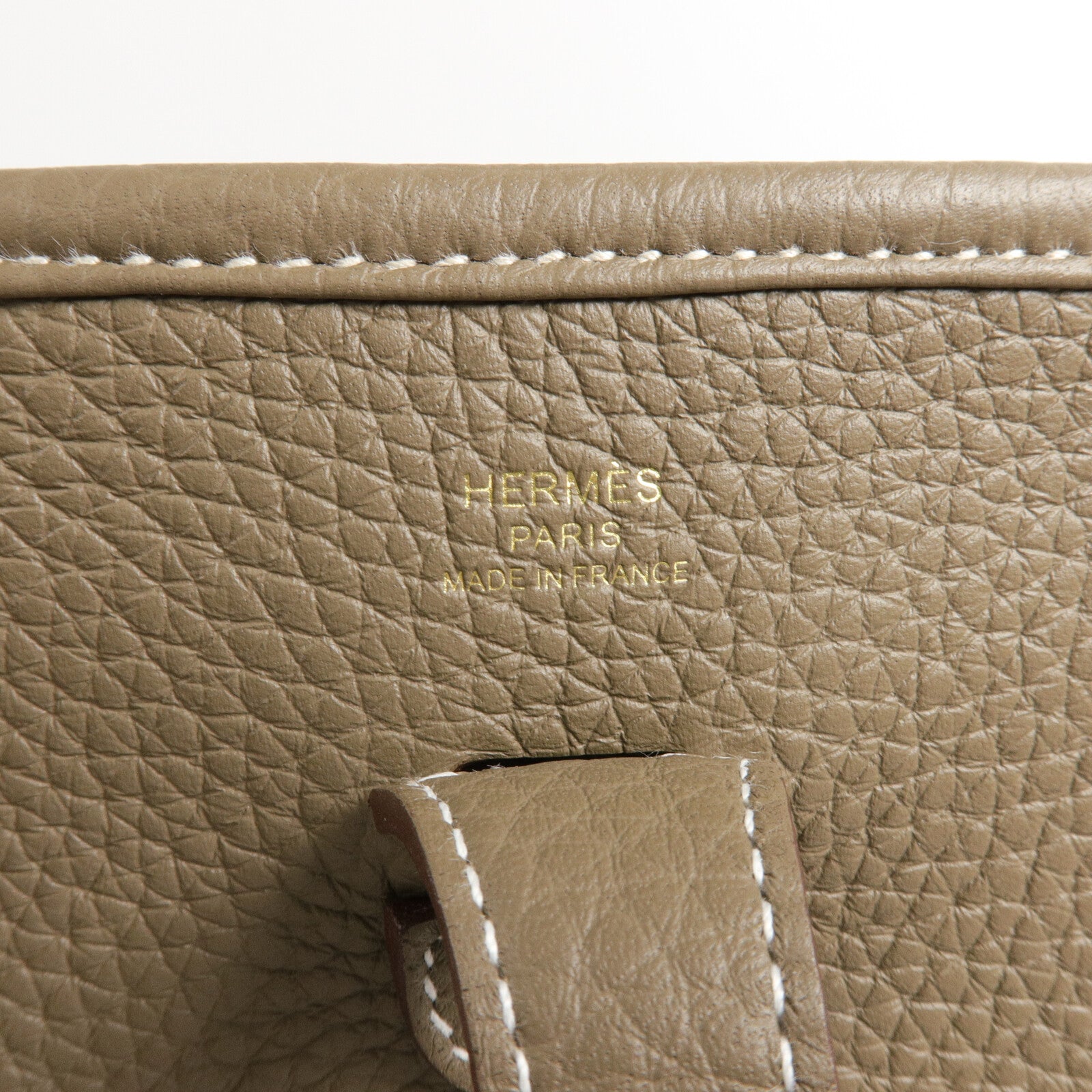 HERMES Clemence皮革Evelyne 23肩背袋Etoupe