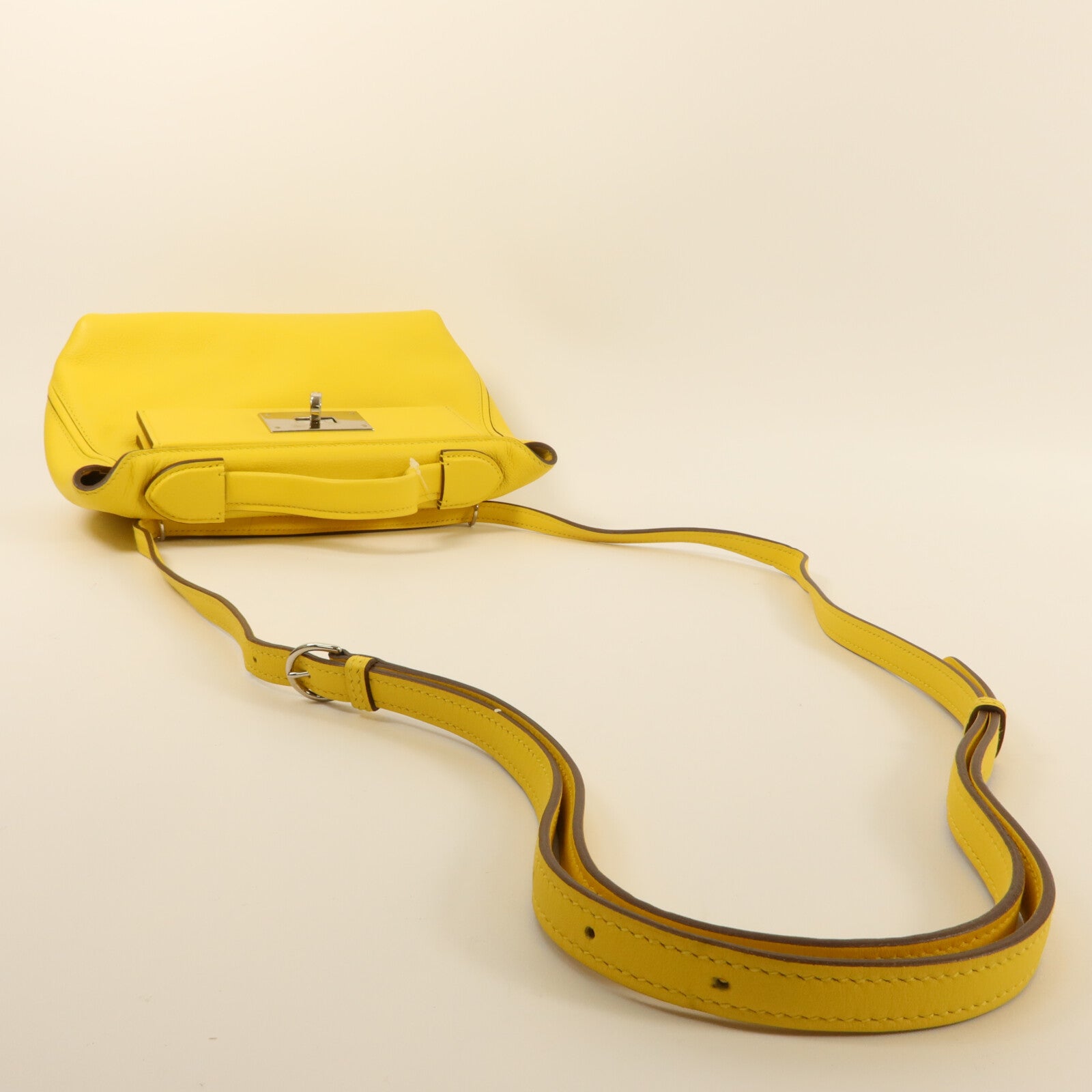 HERMES Evercolor皮革24/24 Mini手挽肩背兩用袋Jaune Citron