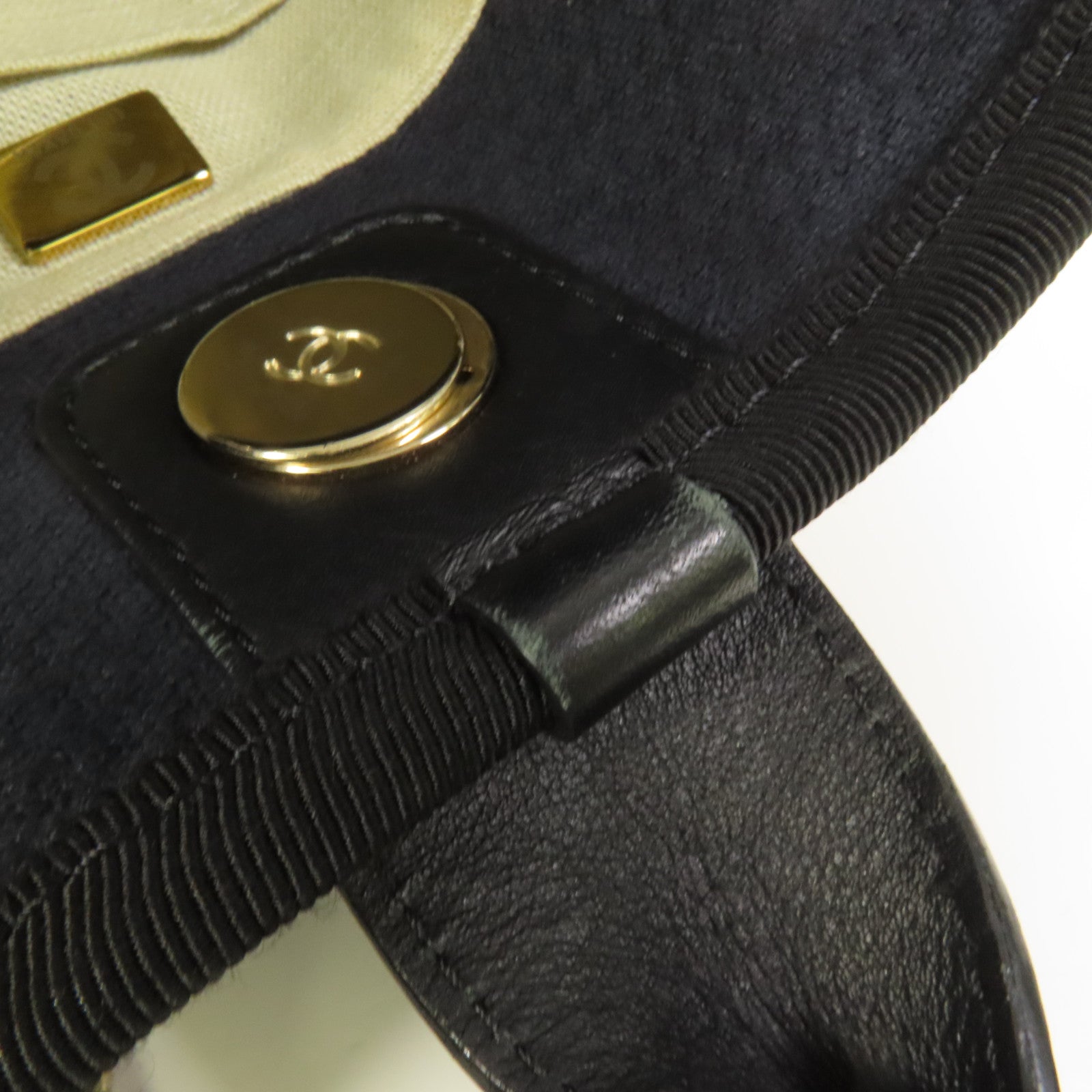 CHANEL 帆布Deauville Tote金扣手挽肩背兩用袋