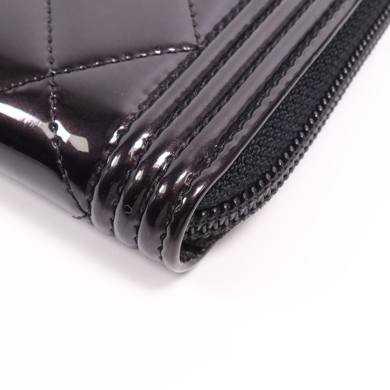 CHANEL 漆皮皮革Long Wallet銀扣長錢包