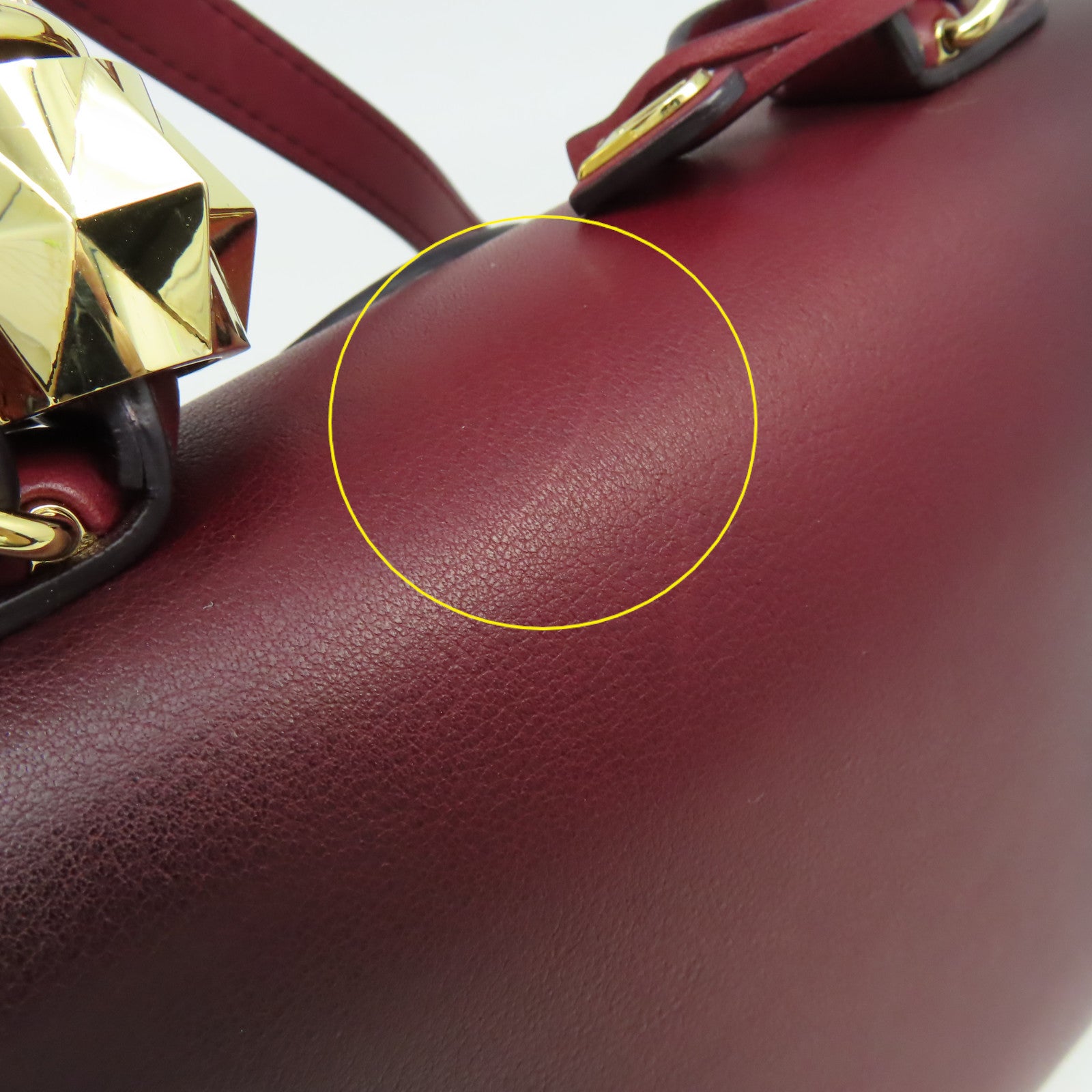 SELECTION 【激減優惠】牛皮皮革Delvaux Mini Brillant 2Way Shoulder Bag金扣手挽肩背兩用袋酒紅色