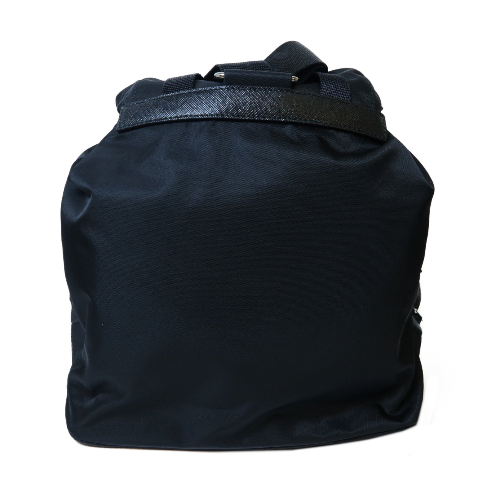 PRADA 尼龍Backpack銀扣背包黑色