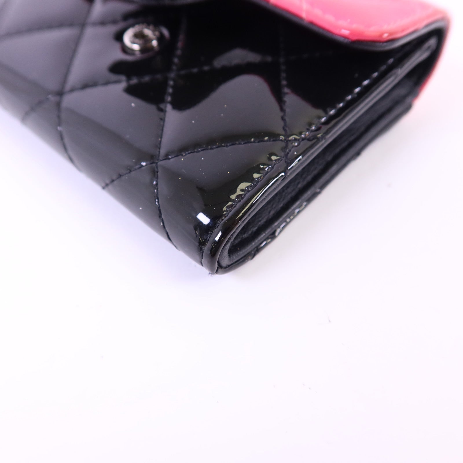 CHANEL 漆皮皮革Card Case銀扣卡片套