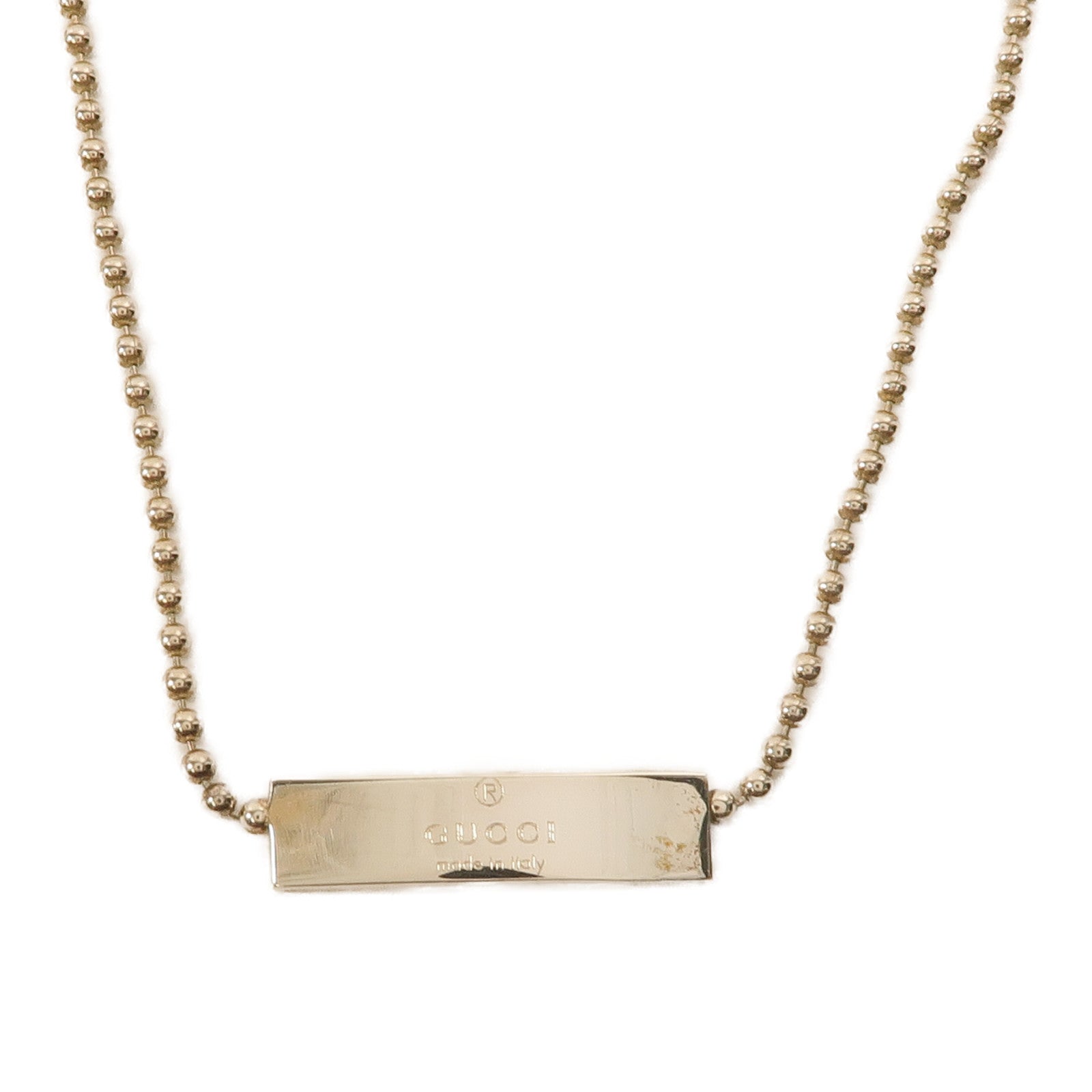 GUCCI 925純銀Plate Ball Chain Necklace項鍊