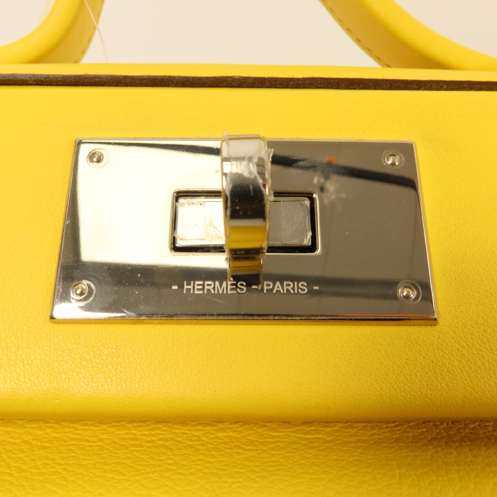 HERMES Evercolor皮革24/24 Mini手挽肩背兩用袋Jaune Citron