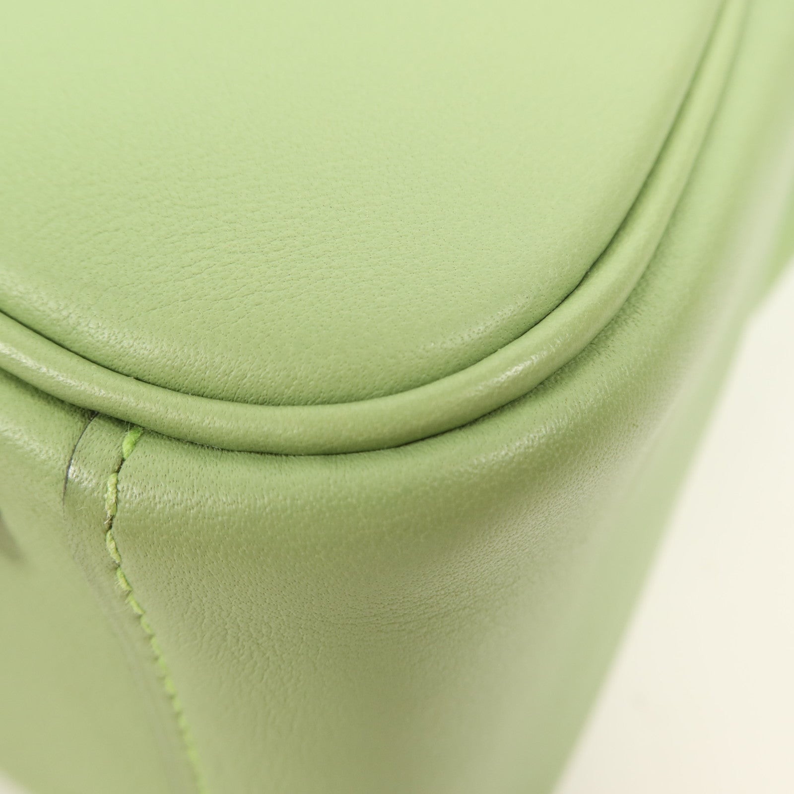 HERMES Swift皮革Mini Lindy銀扣手挽肩背兩用袋Vert Criquet