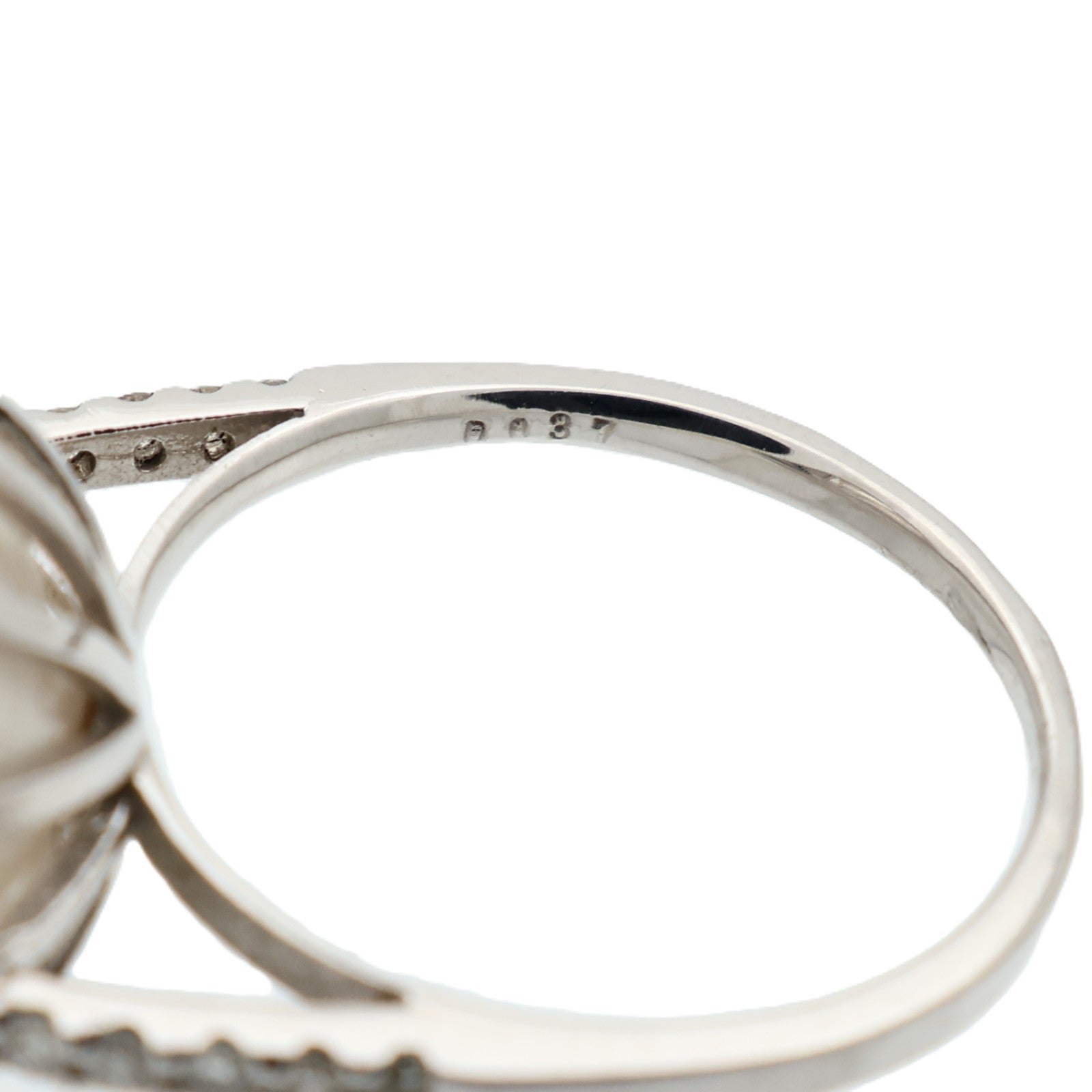 JEWELRY PT900鉑金Pearl Diamond Ring珍珠/鑽石戒指