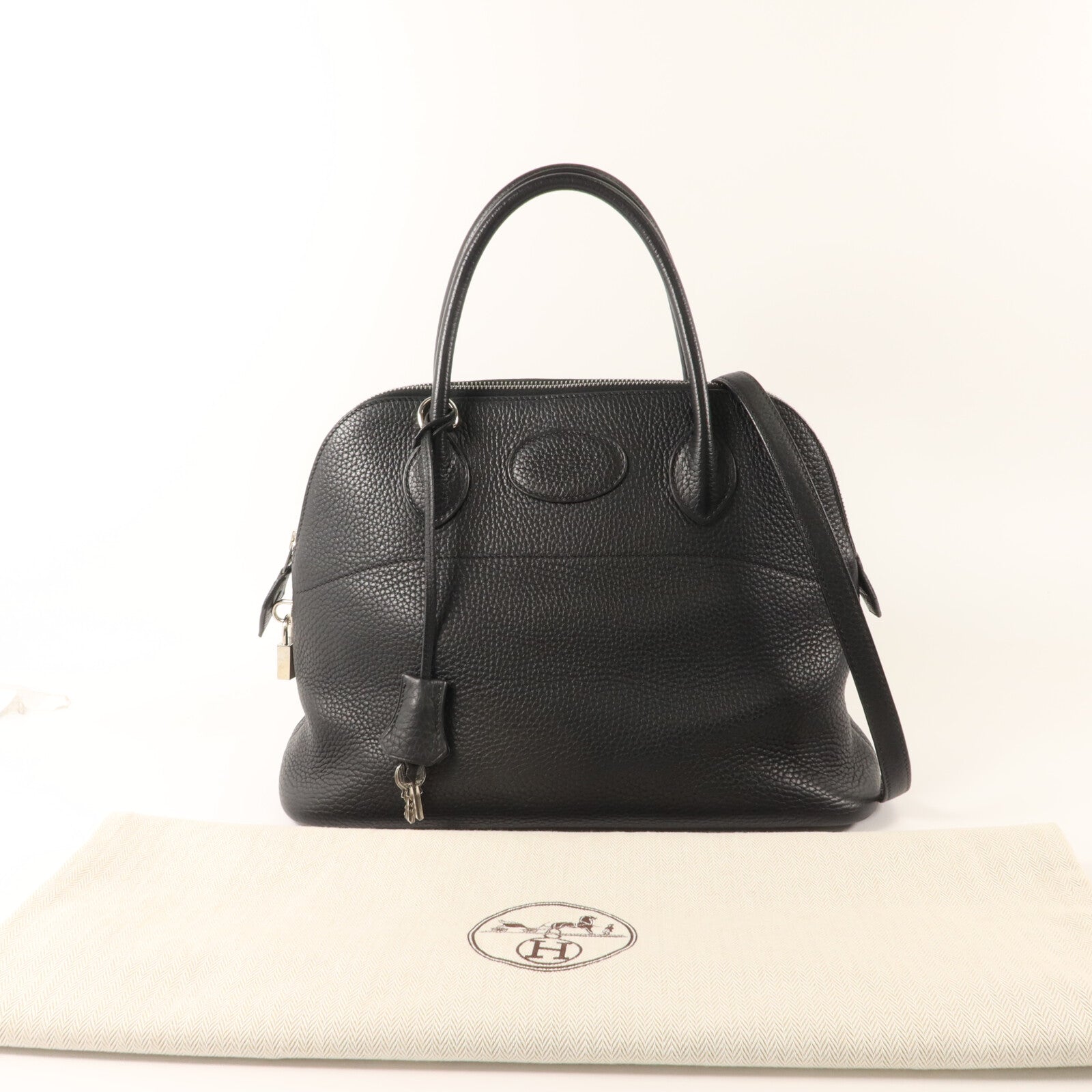 HERMES Clemence皮革Bolide 31手挽袋Noir