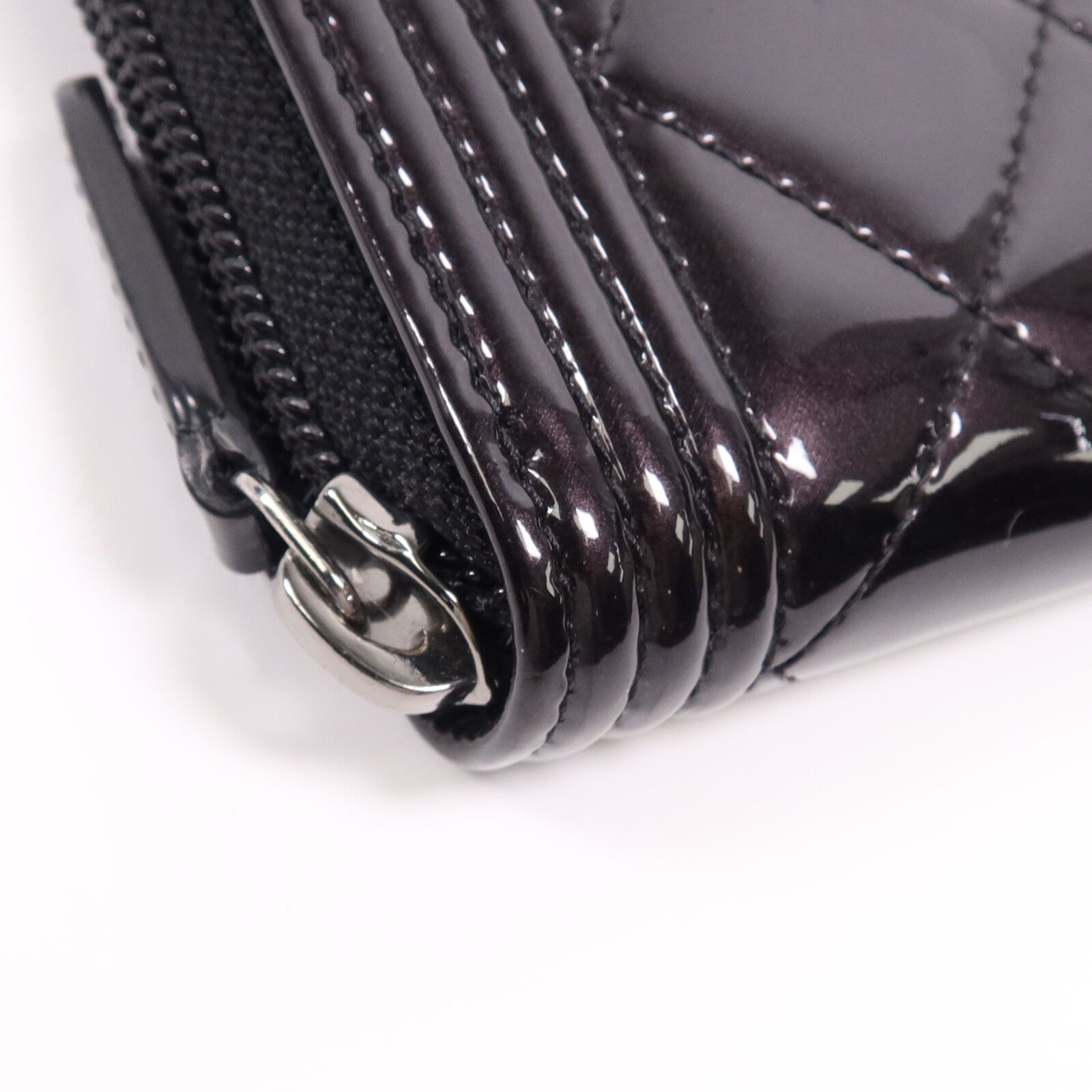 CHANEL 漆皮皮革Long Wallet銀扣長錢包