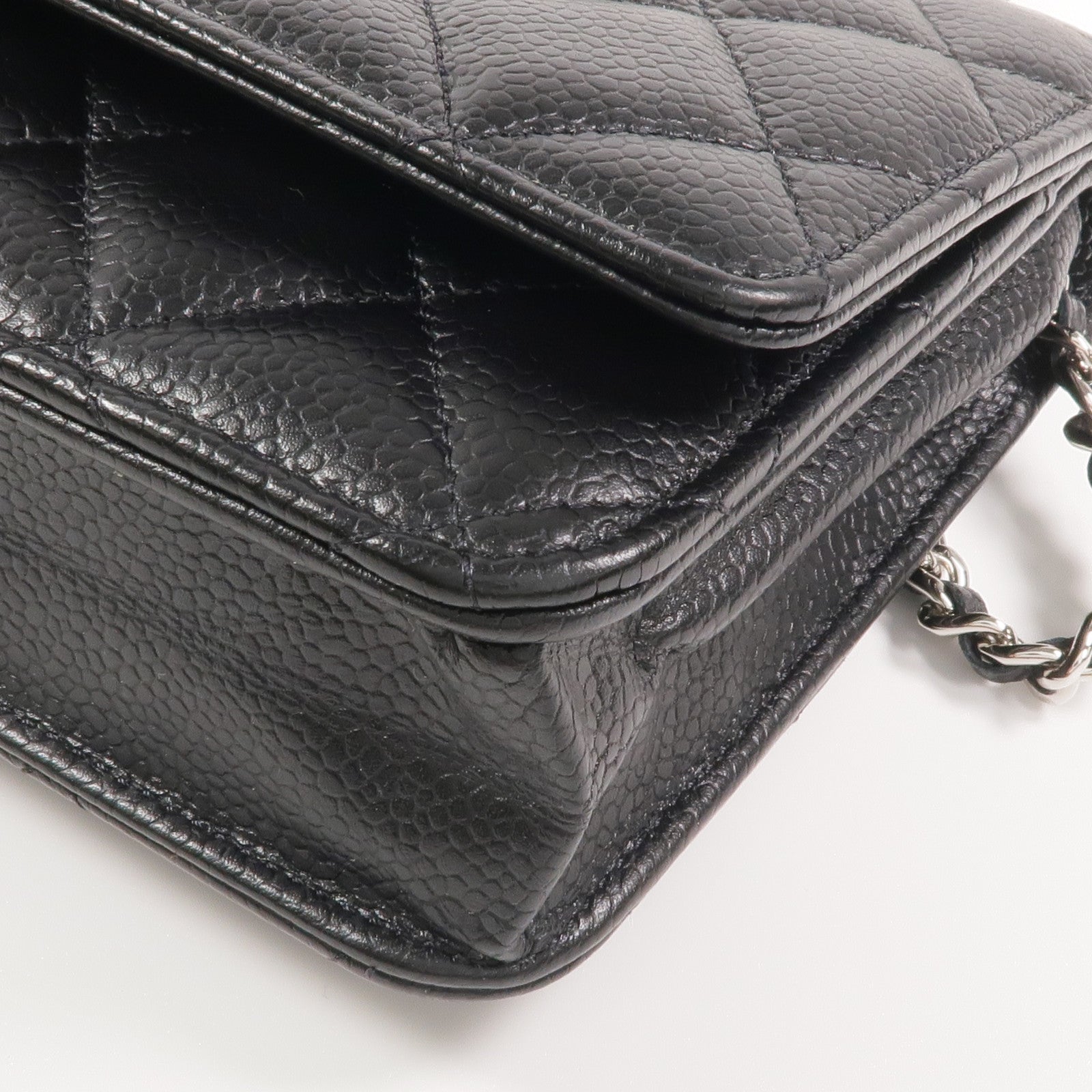 CHANEL 牛皮皮革WOC Wallet On Chain銀扣鏈帶肩背袋