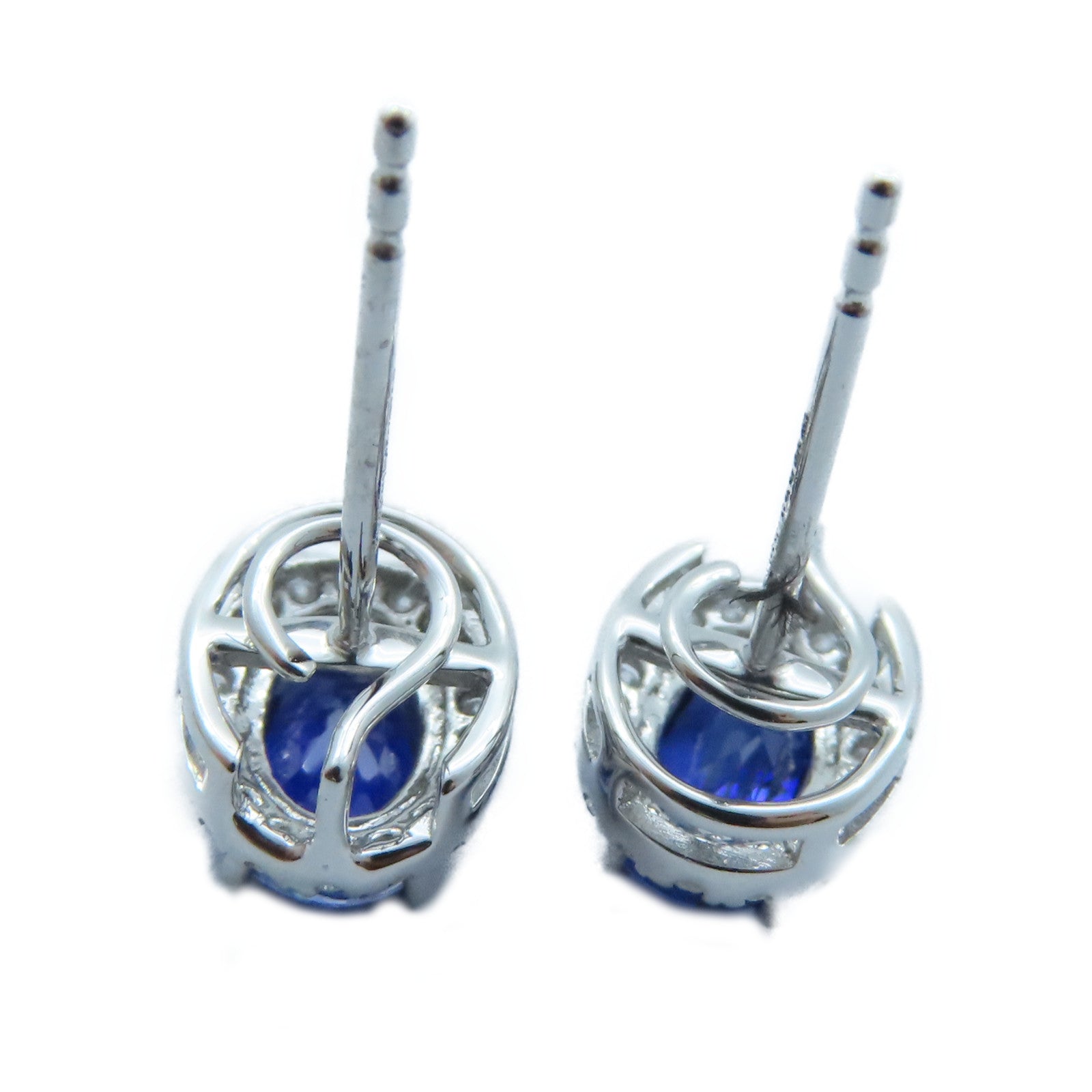 JEWELRY 18K白金 Blue Sapphire Earrings 0.75ct藍寶石/0.81ct鑽石耳環