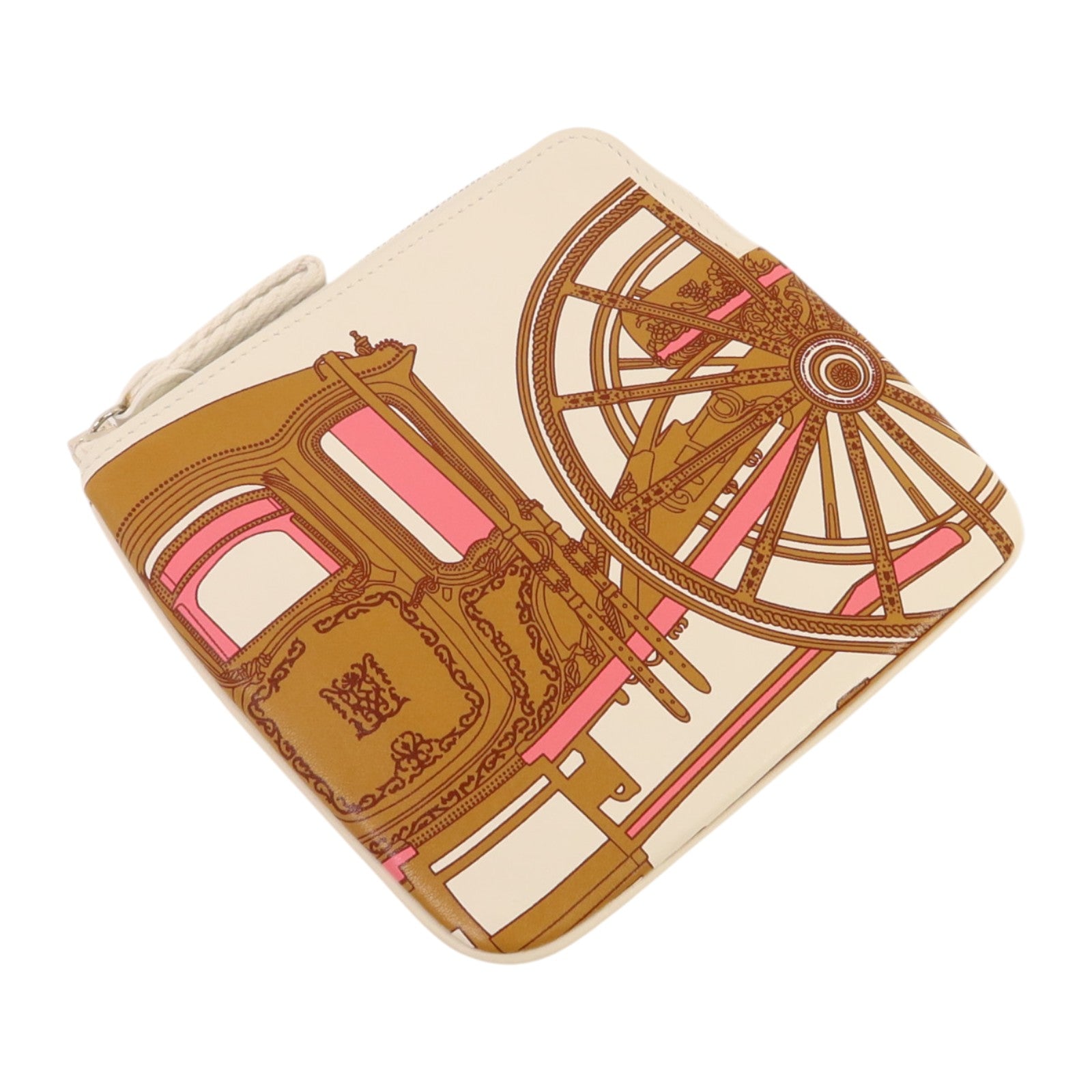 HERMES Swift皮革Carre Pocket Pouch銀扣手拿包