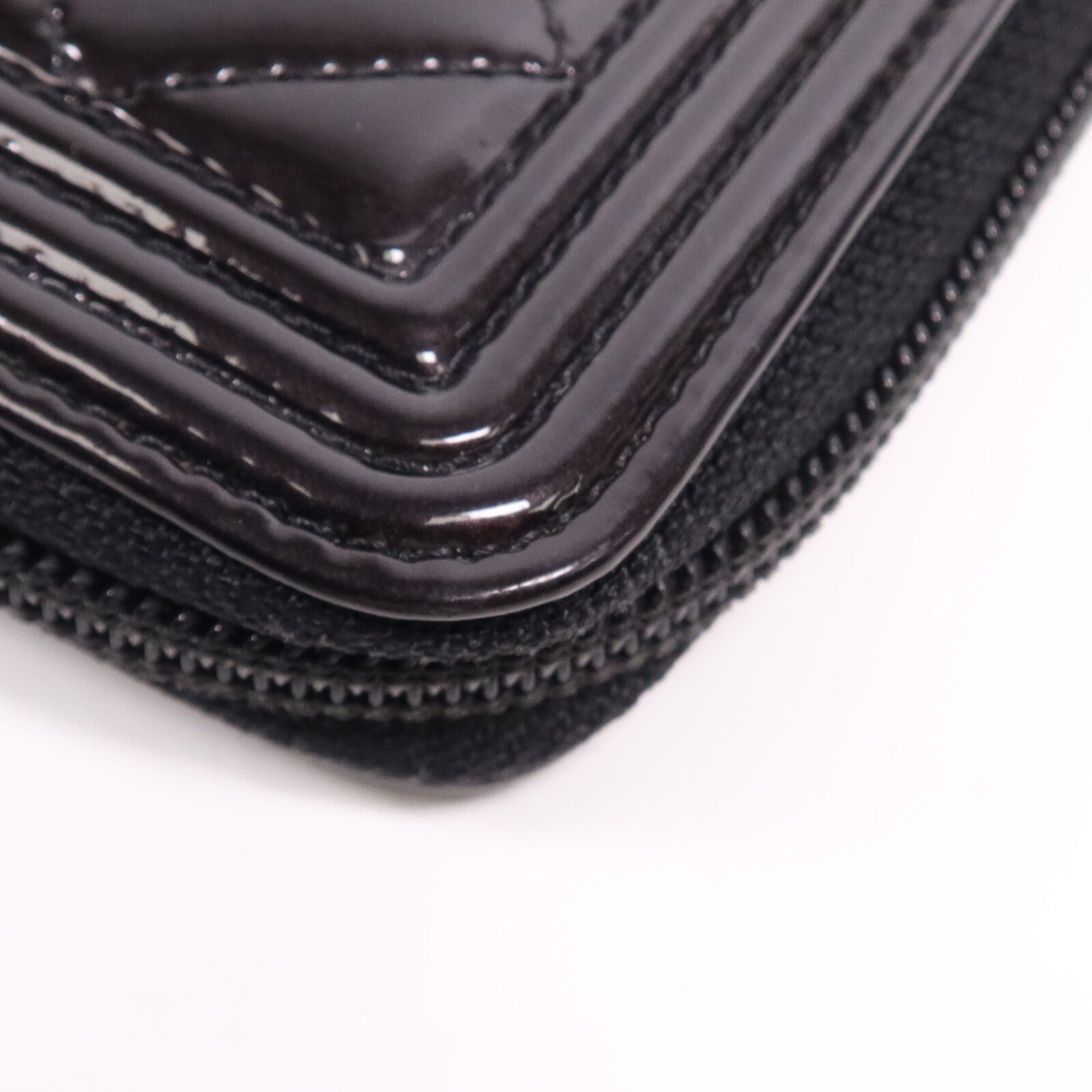 CHANEL 漆皮皮革Long Wallet銀扣長錢包