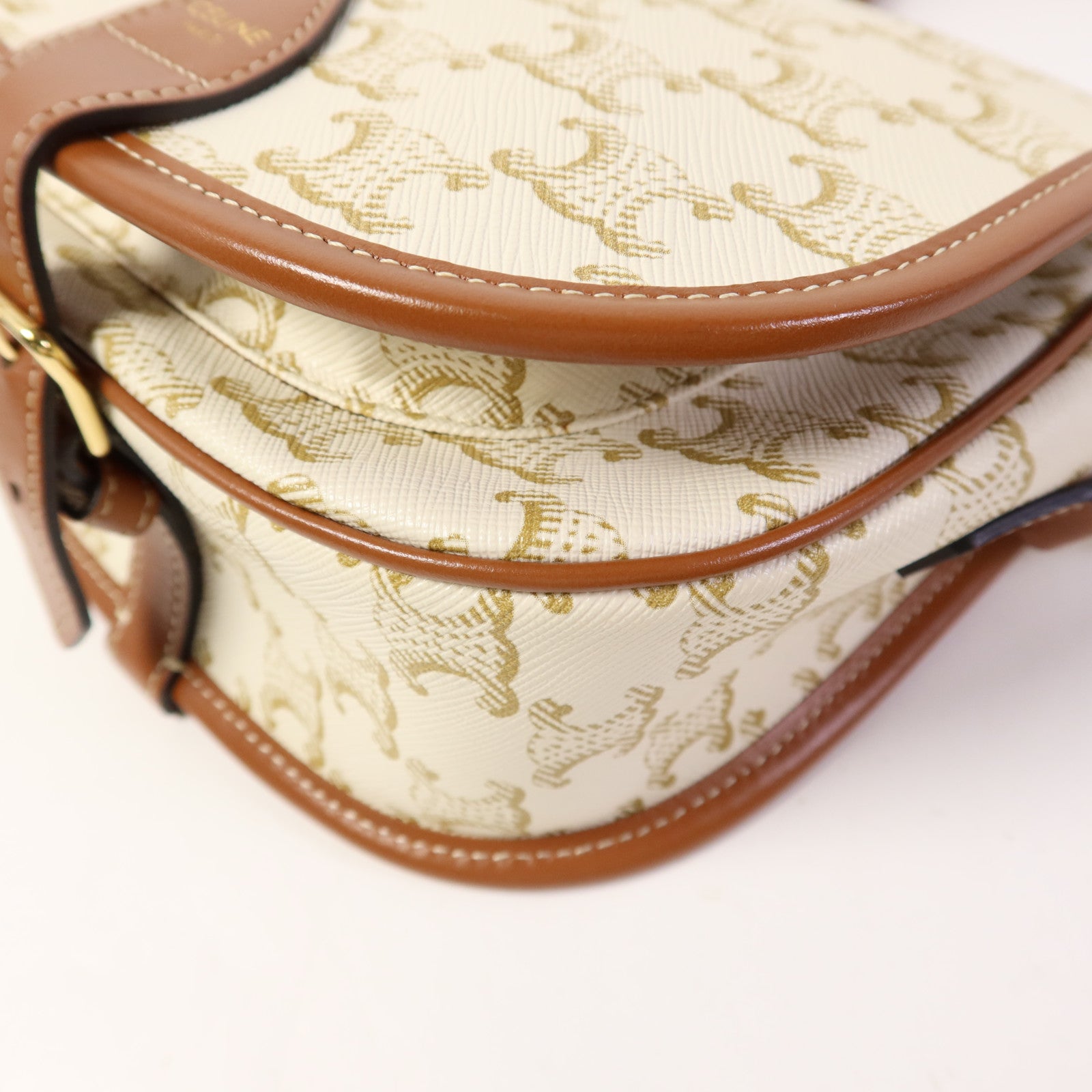 CELINE 塗層帆布Folco金扣肩背袋