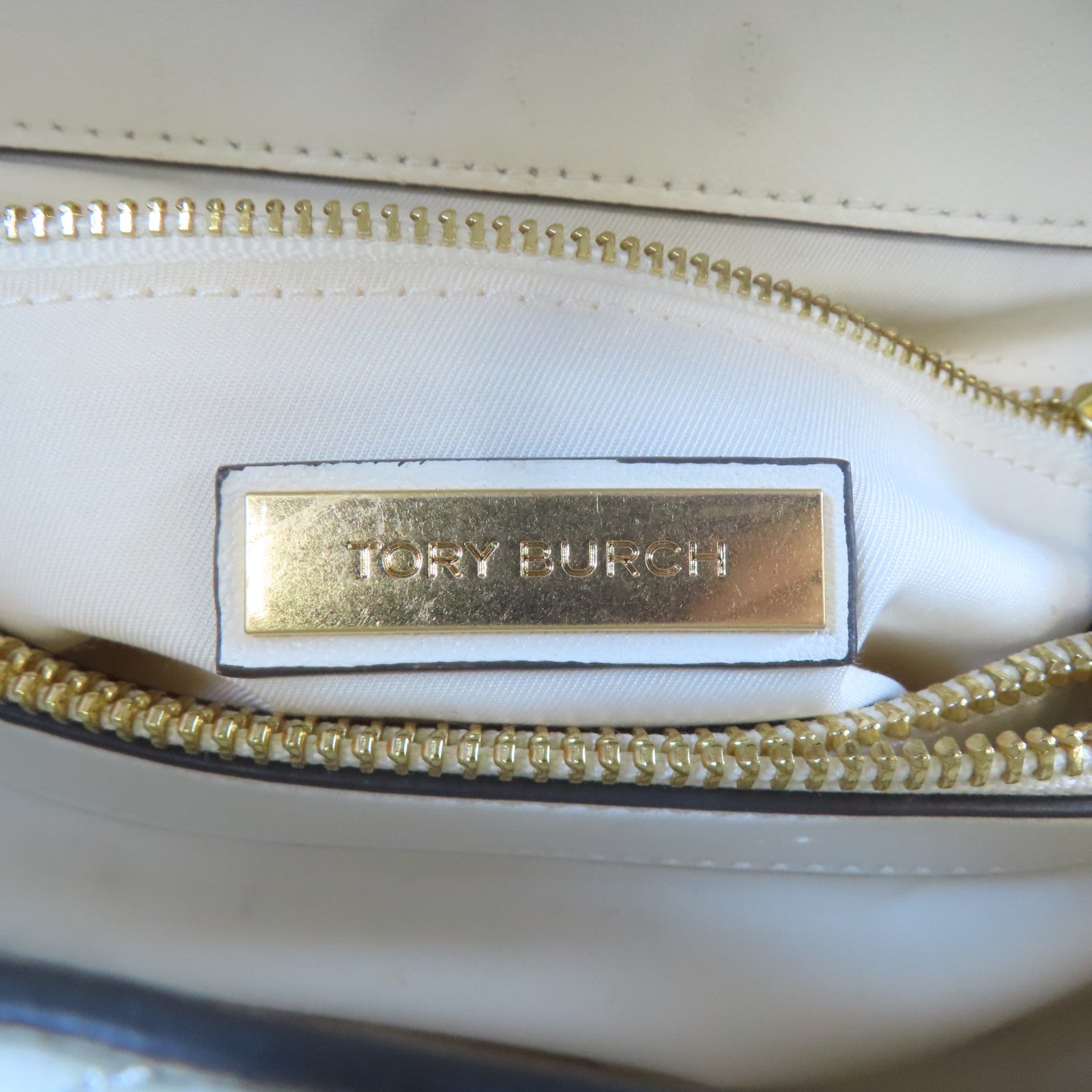 Tory Burch 【激減優惠】牛皮皮革Chain Shoulder Bag金扣鏈帶肩背袋白色