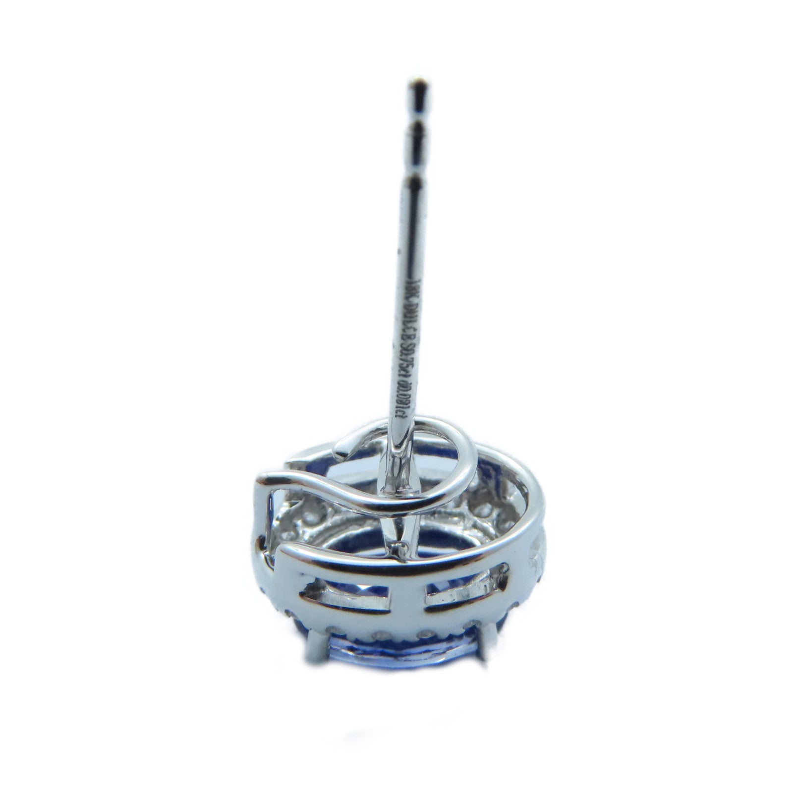JEWELRY 18K白金 Blue Sapphire Earrings 0.75ct藍寶石/0.81ct鑽石耳環