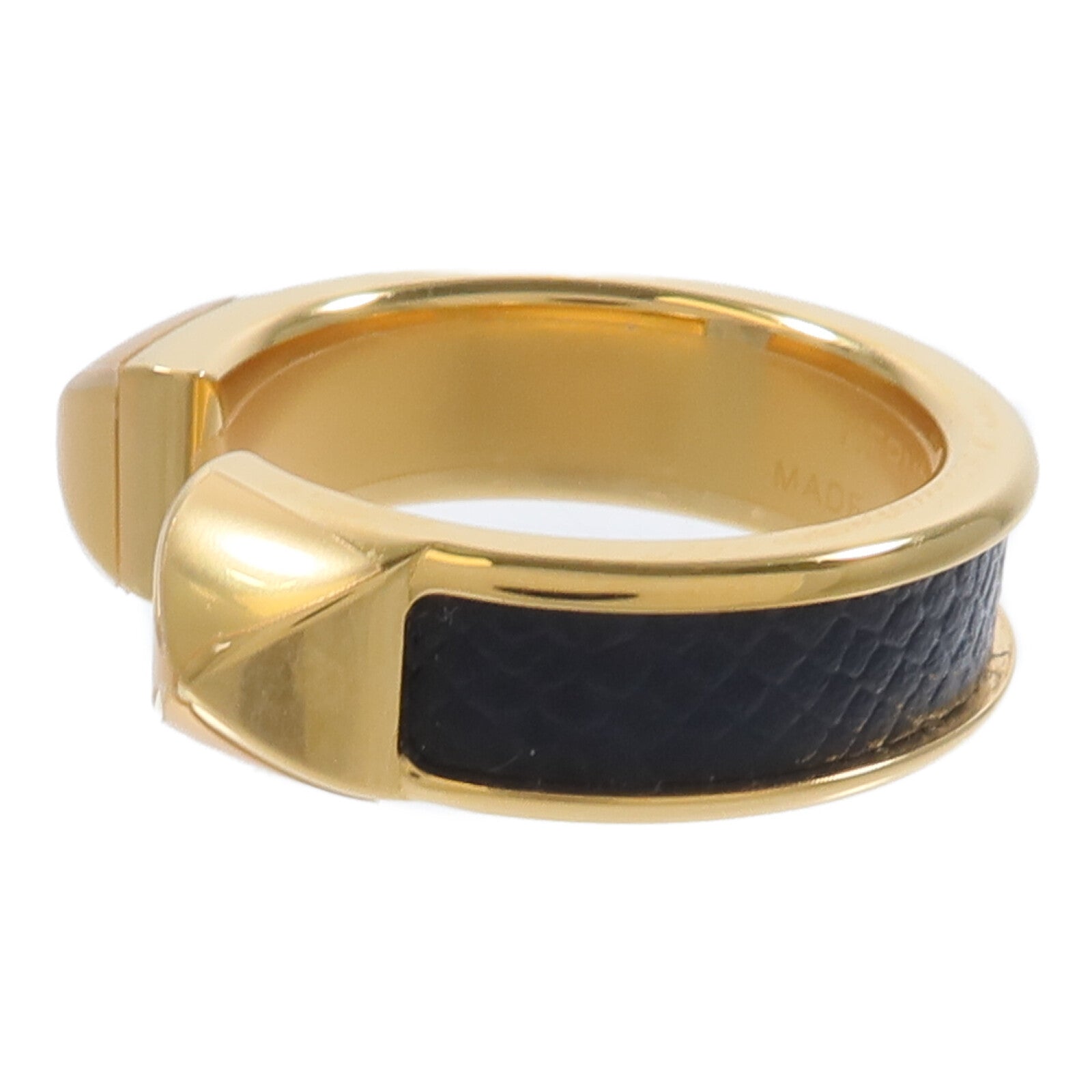 HERMES 金屬/Madame皮革Athena Double Stud Ring戒指
