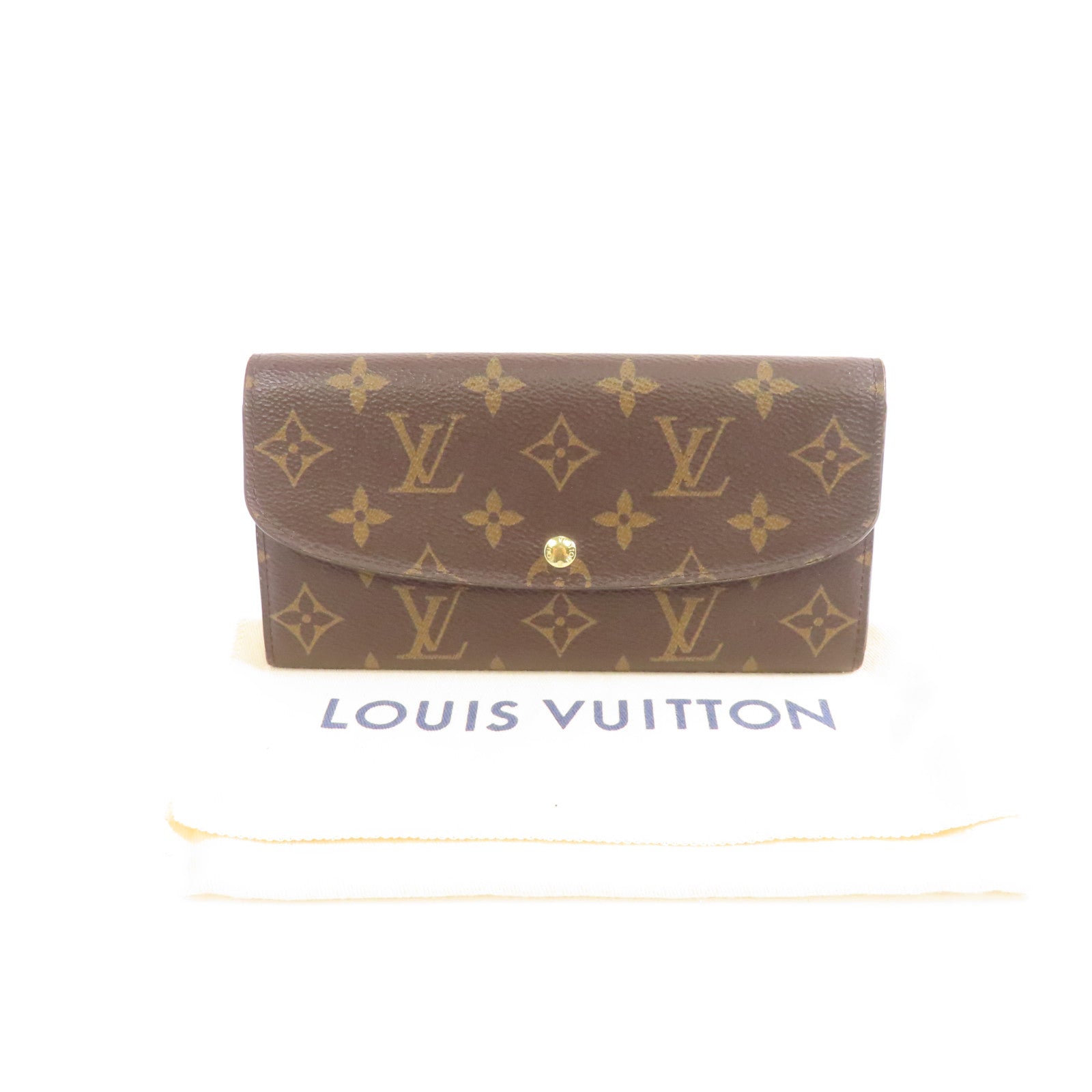 LOUIS VUITTON Monogram Emilie Wallet金扣長錢包啡色/粉紅色