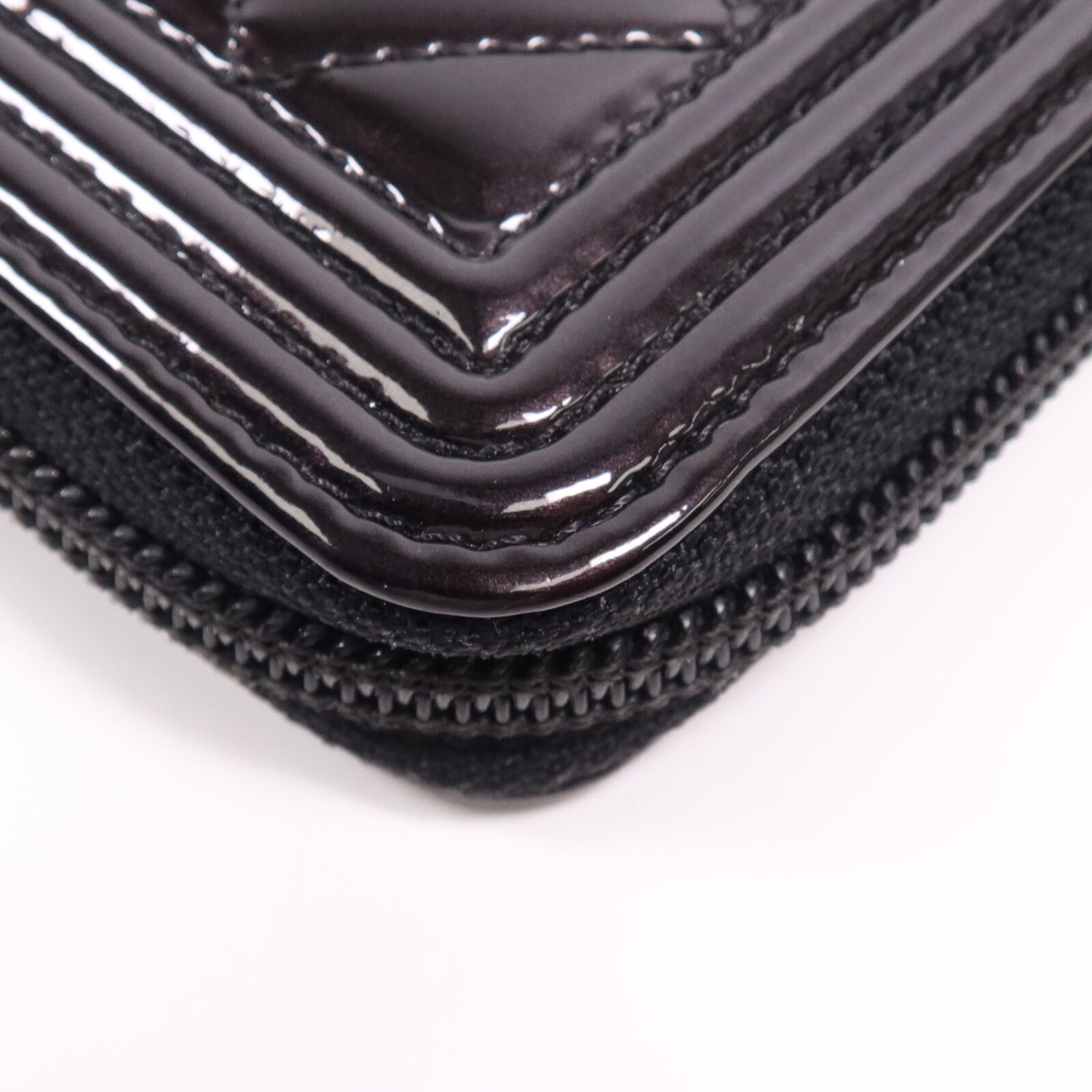 CHANEL 漆皮皮革Long Wallet銀扣長錢包