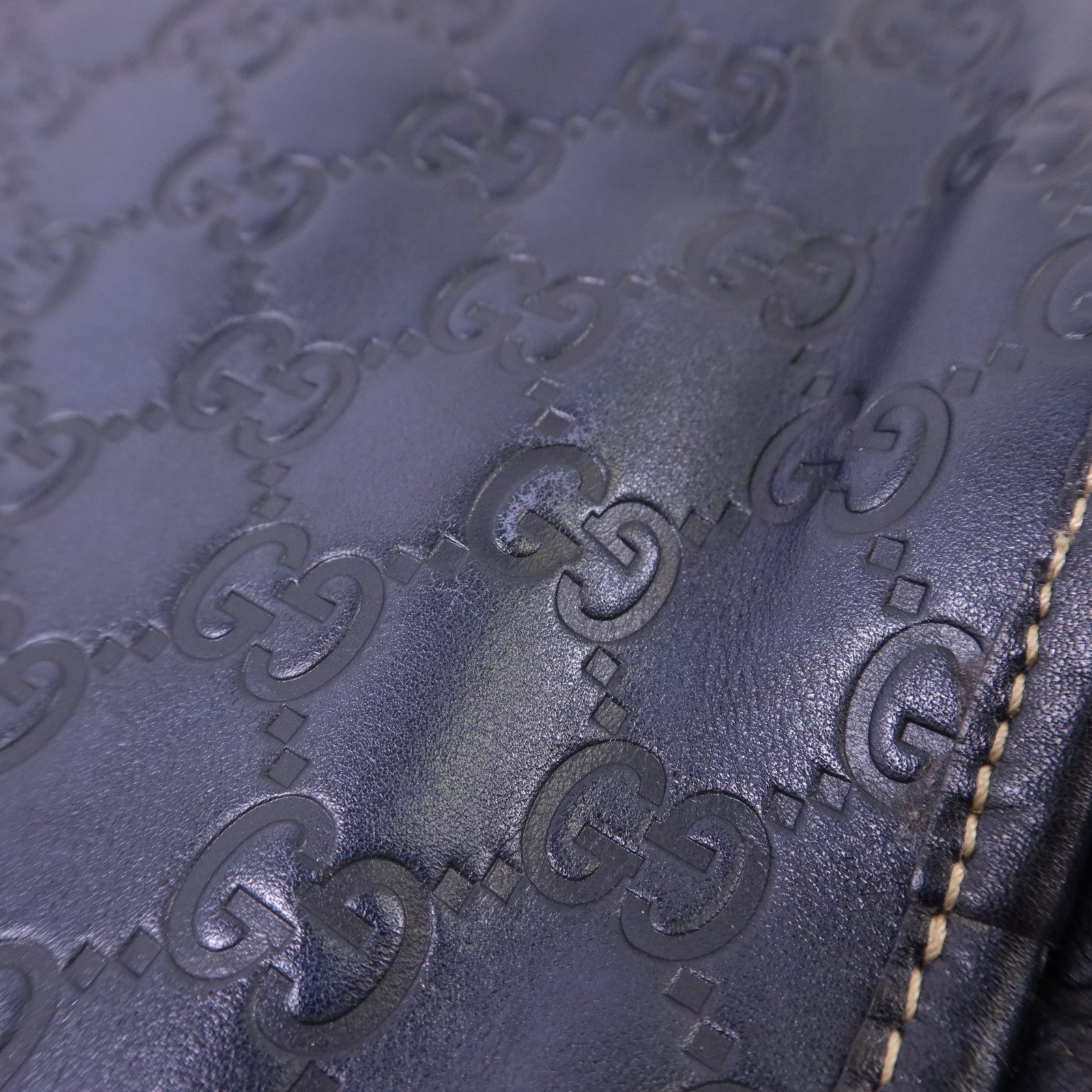 GUCCI 牛皮皮革Messenger Bag銀扣肩背袋