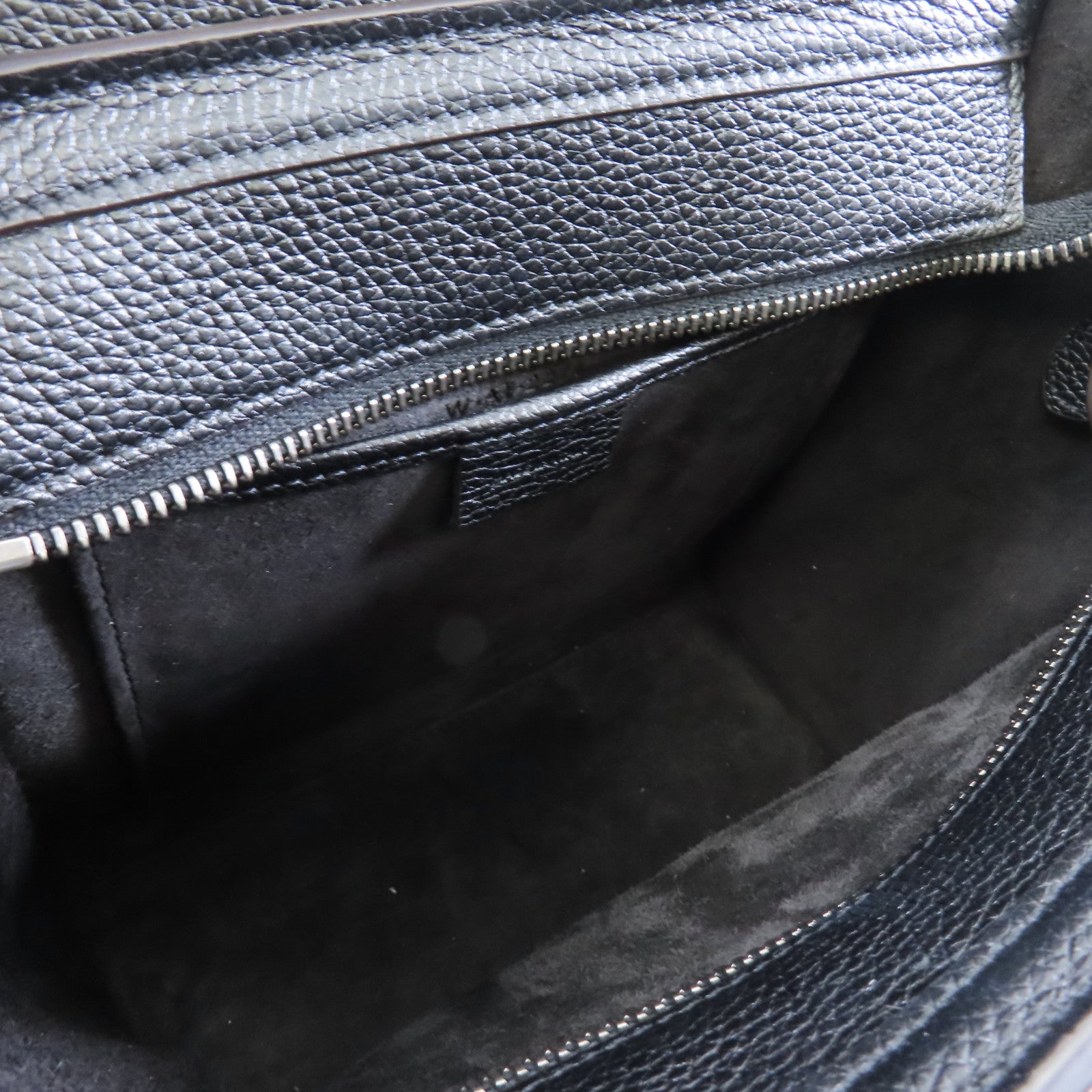 CELINE 牛皮皮革Nano Luggage銀扣手挽肩背兩用袋黑色