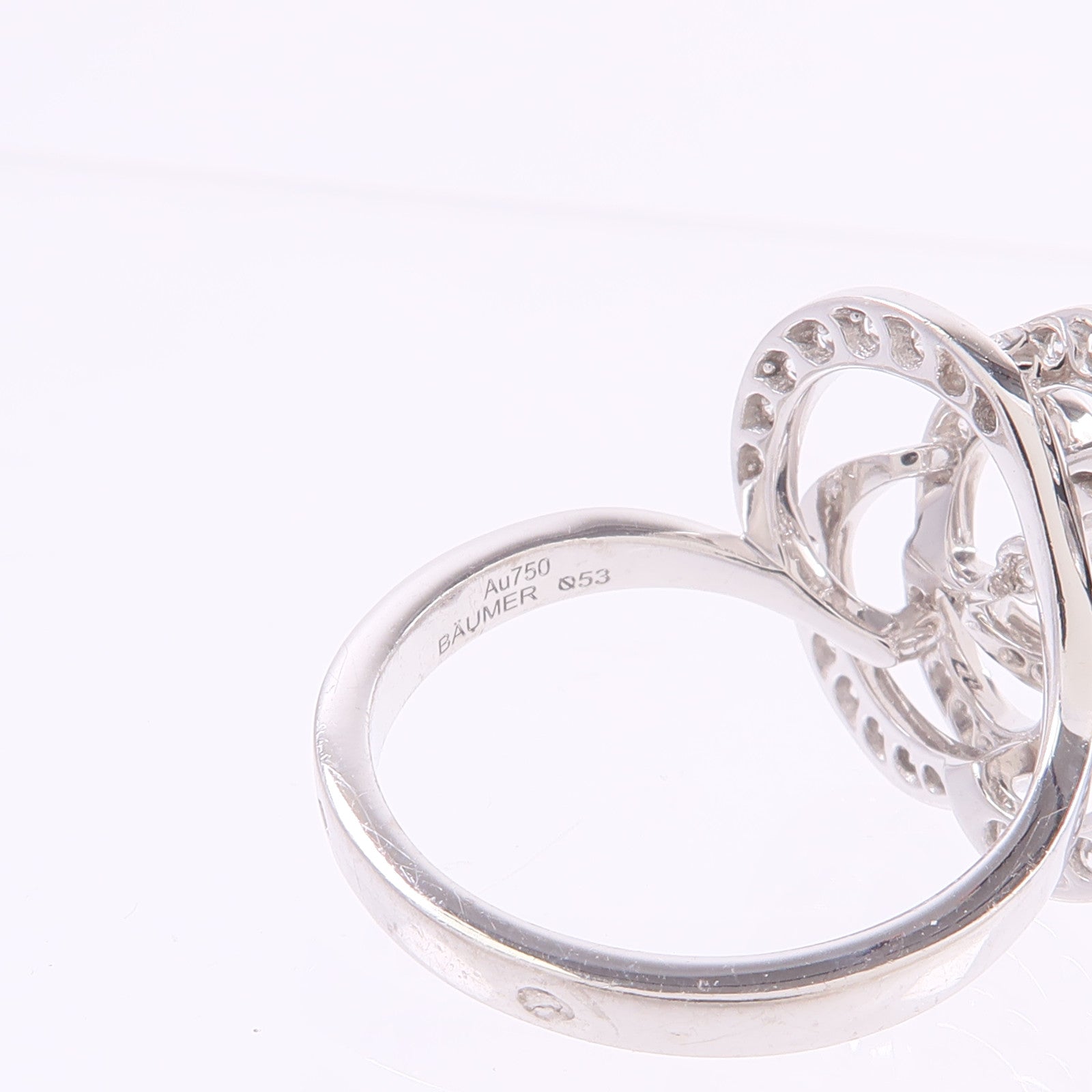CHANEL 18K白金Camellia Ring鑽石戒指