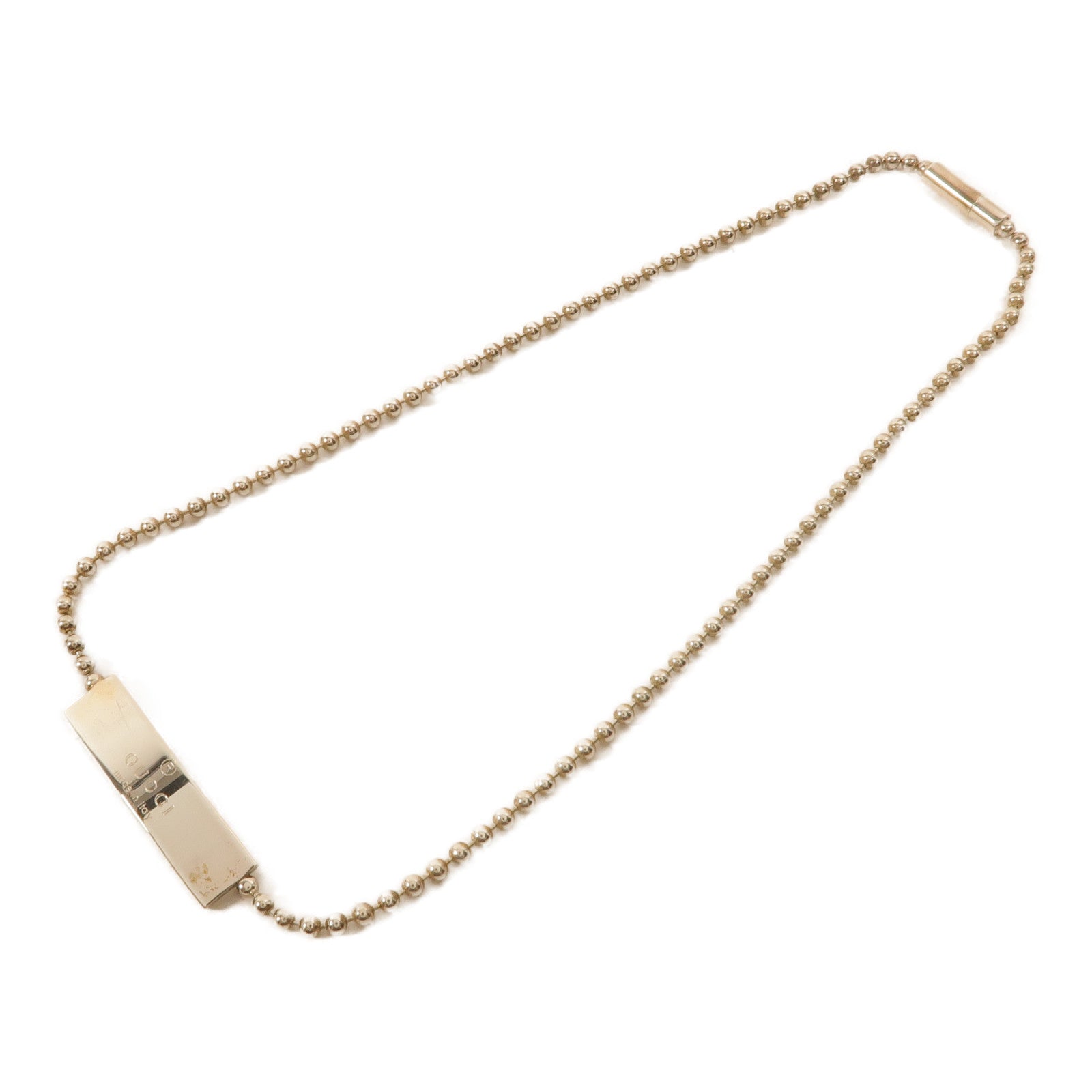 GUCCI 925純銀Plate Ball Chain Necklace項鍊