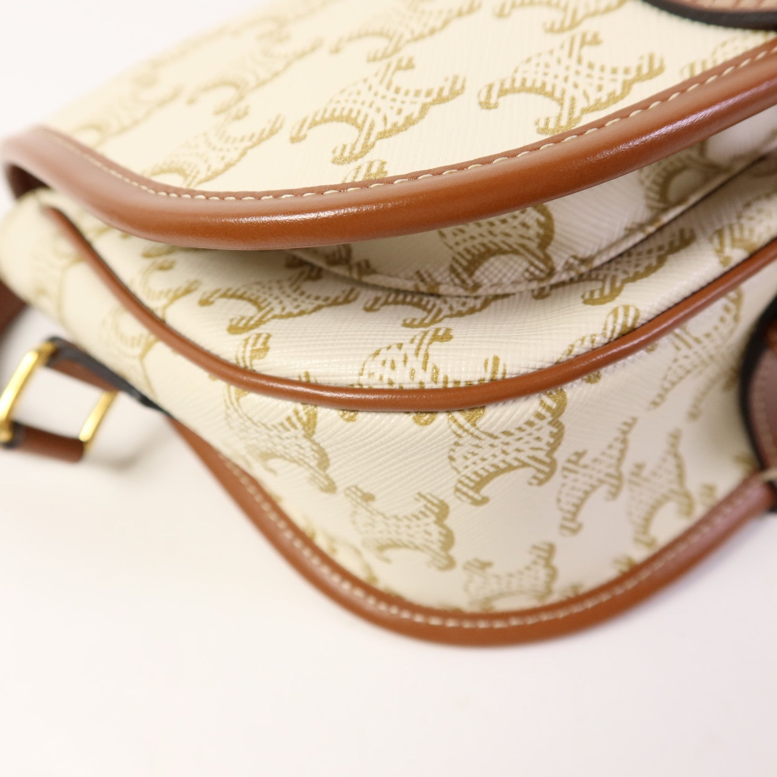 CELINE 塗層帆布Folco金扣肩背袋