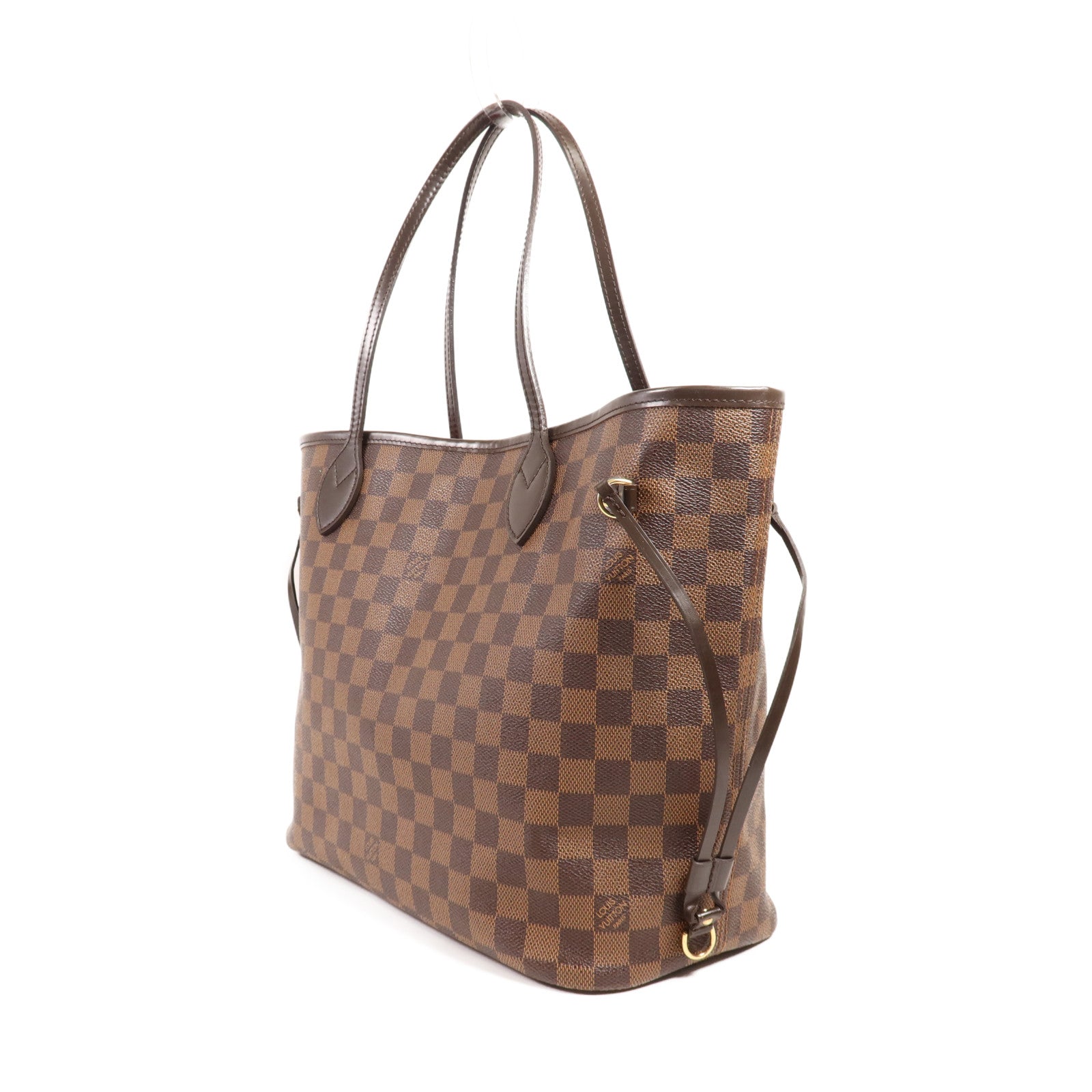 LOUIS VUITTON Damier Neverfull MM金扣肩背袋/手挽袋