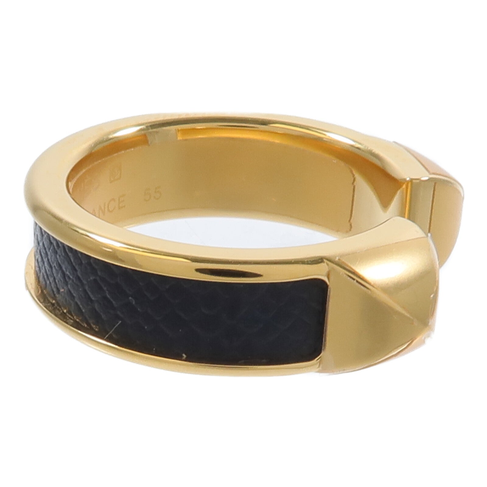 HERMES 金屬/Madame皮革Athena Double Stud Ring戒指