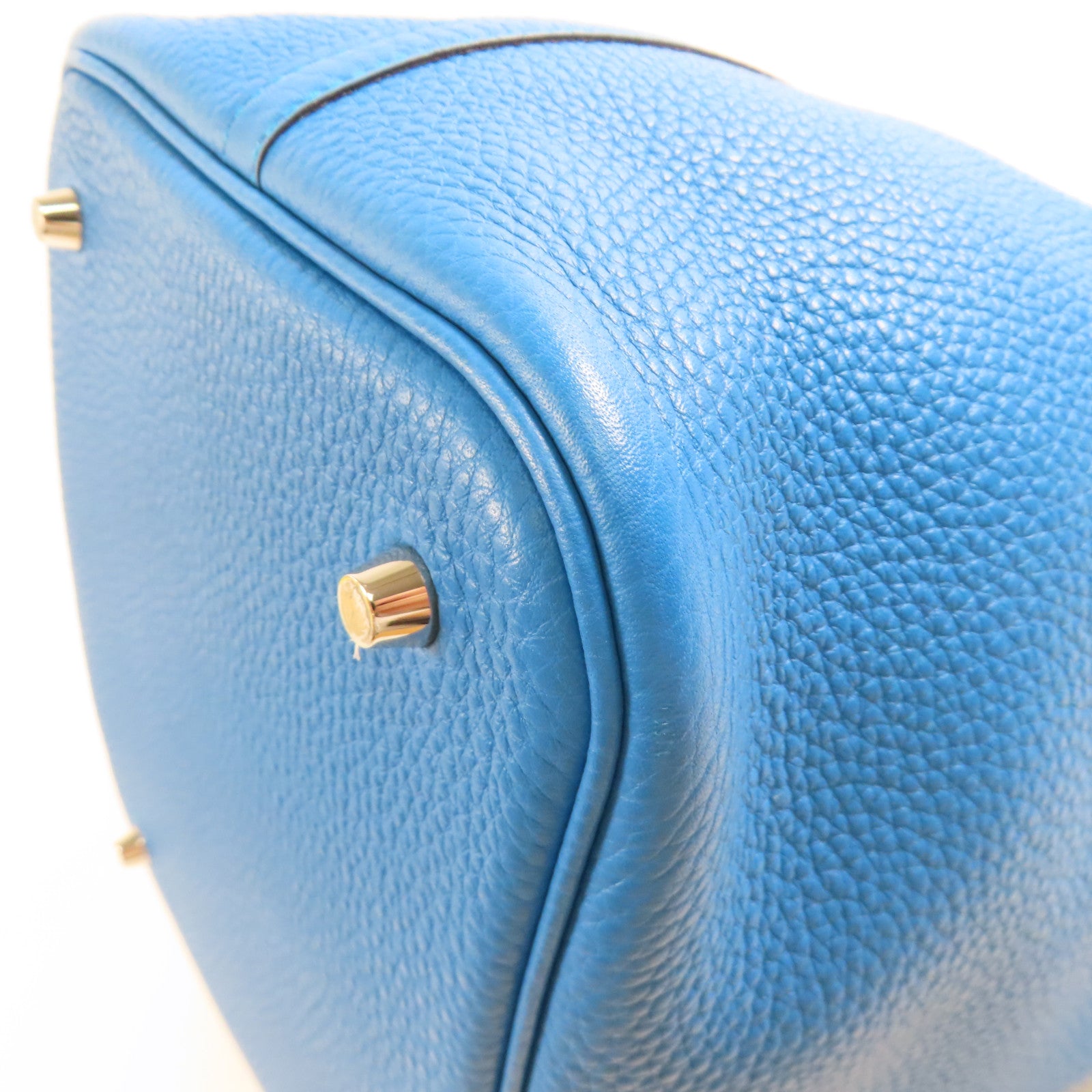 HERMES 【激減優惠】Clemence皮革Picotin MM銀扣手挽袋Mykonos