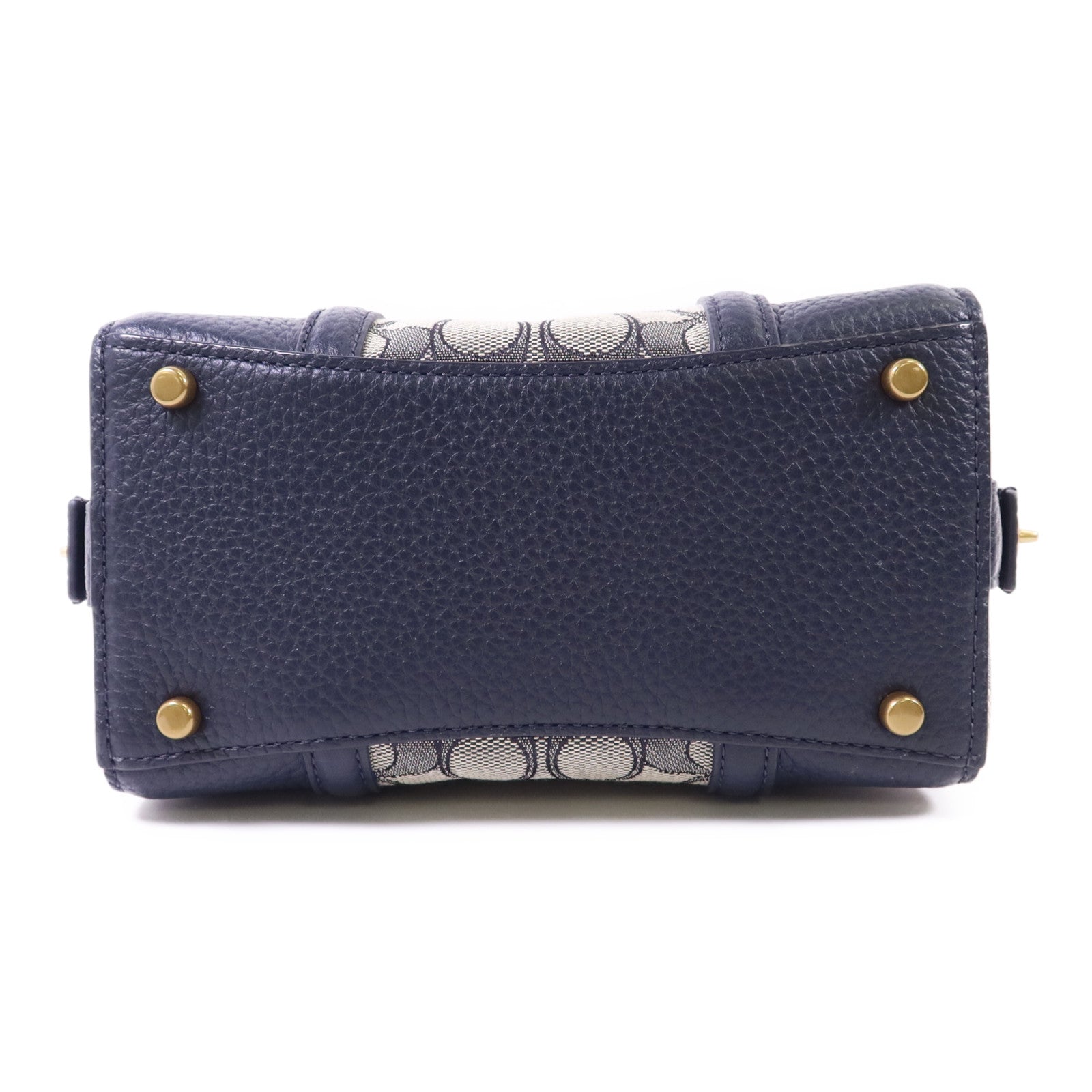 COACH 牛皮皮革/帆布Lark Bag金扣手挽肩背兩用袋