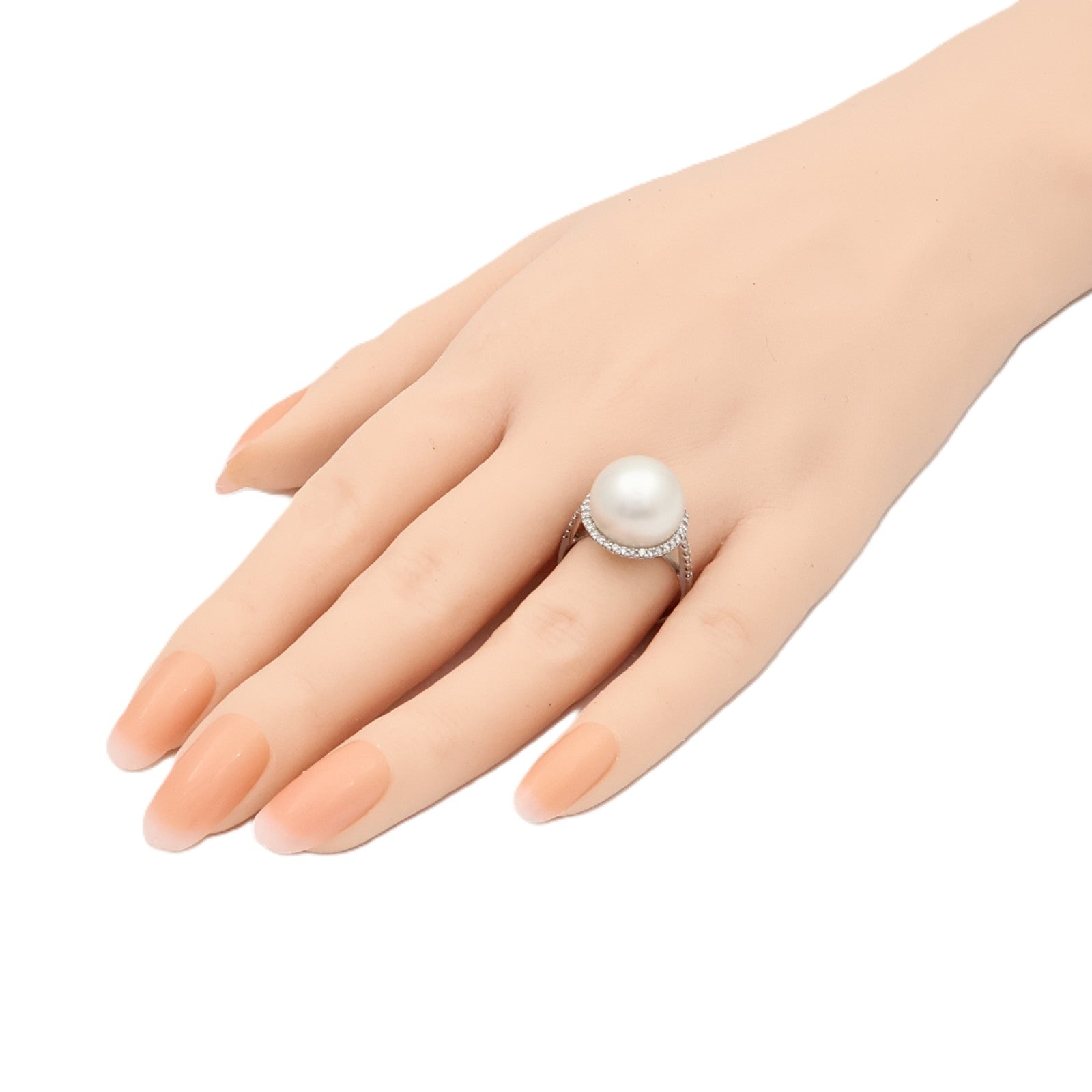 JEWELRY PT900鉑金Pearl Diamond Ring珍珠/鑽石戒指