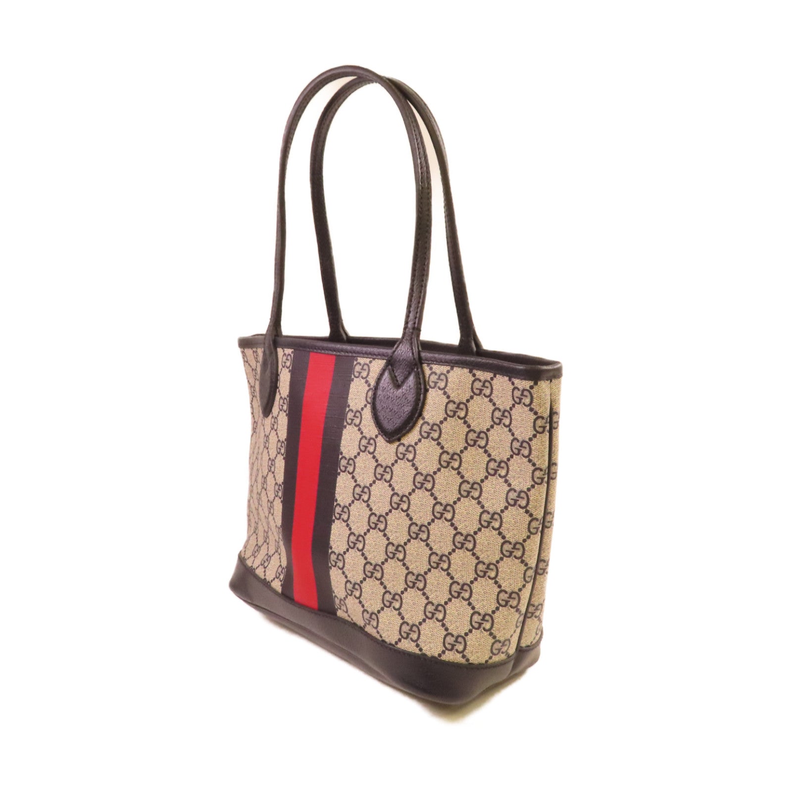 GUCCI 塗層帆布Ophidia Small Tote Bag手挽袋啡色/寶藍色
