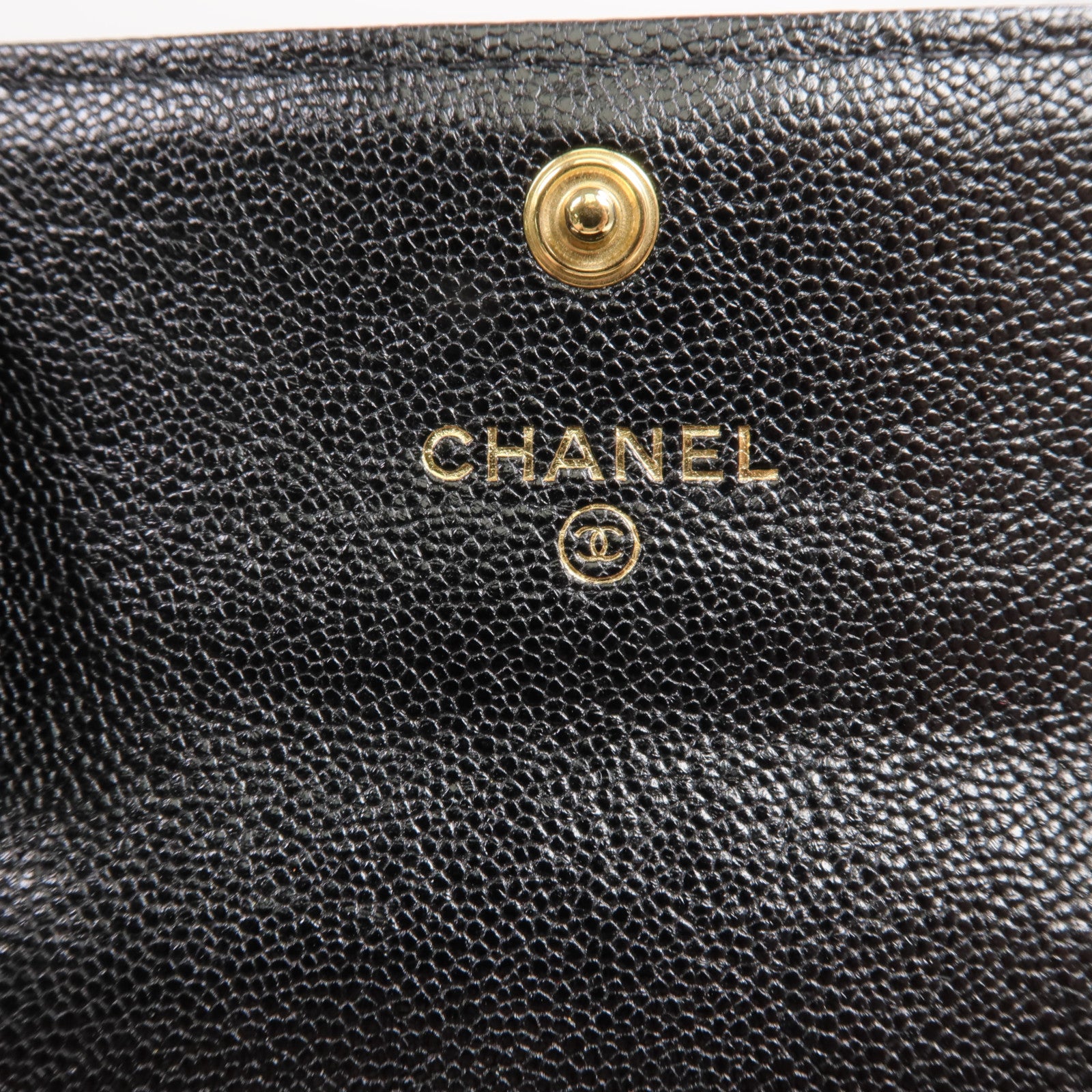 CHANEL 牛皮皮革Boy Card Case金扣卡片套