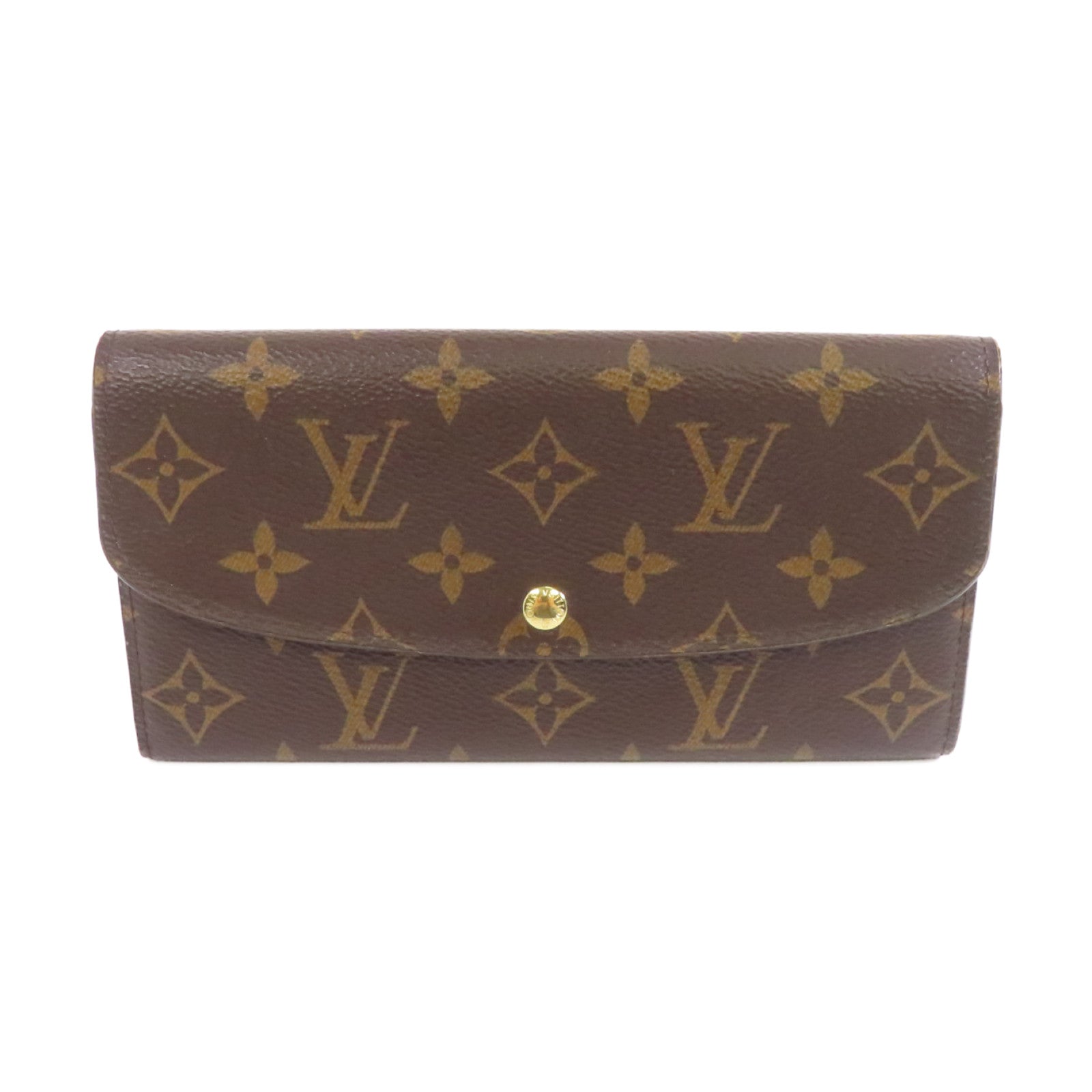 LOUIS VUITTON Monogram Emilie Wallet金扣長錢包啡色/粉紅色