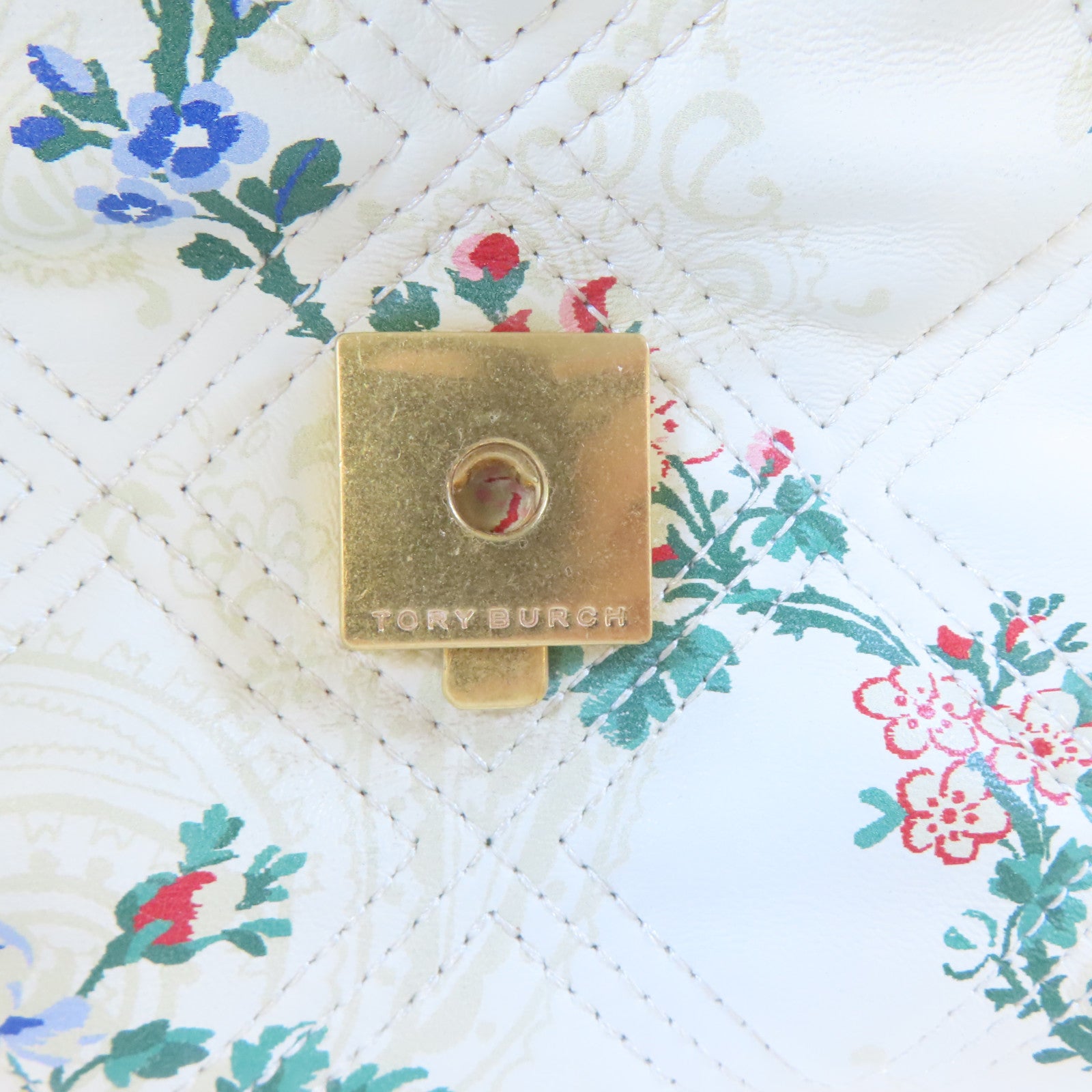 Tory Burch 【激減優惠】牛皮皮革Chain Shoulder Bag金扣鏈帶肩背袋白色