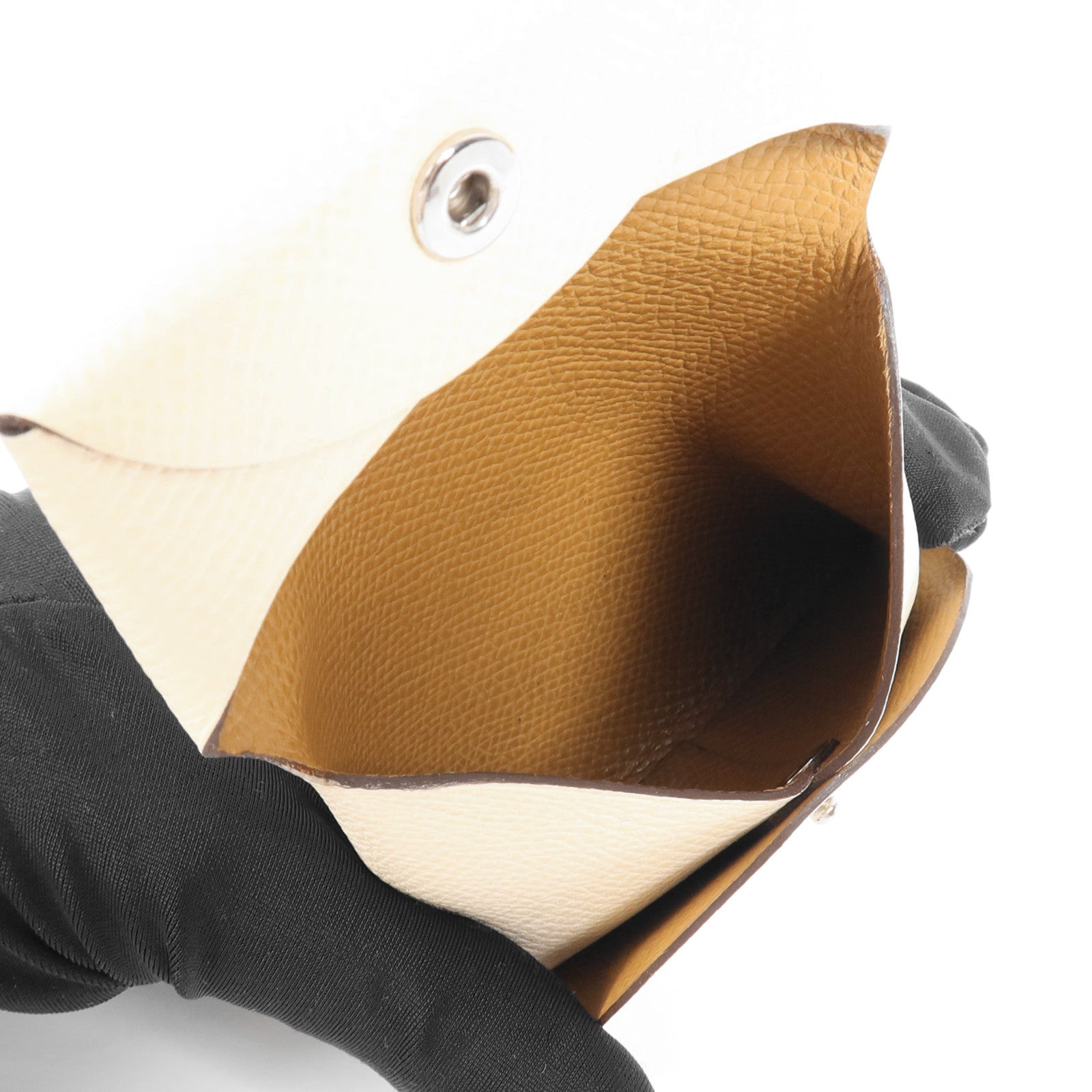 HERMES Epsom皮革Bastia銀扣零錢包Nata