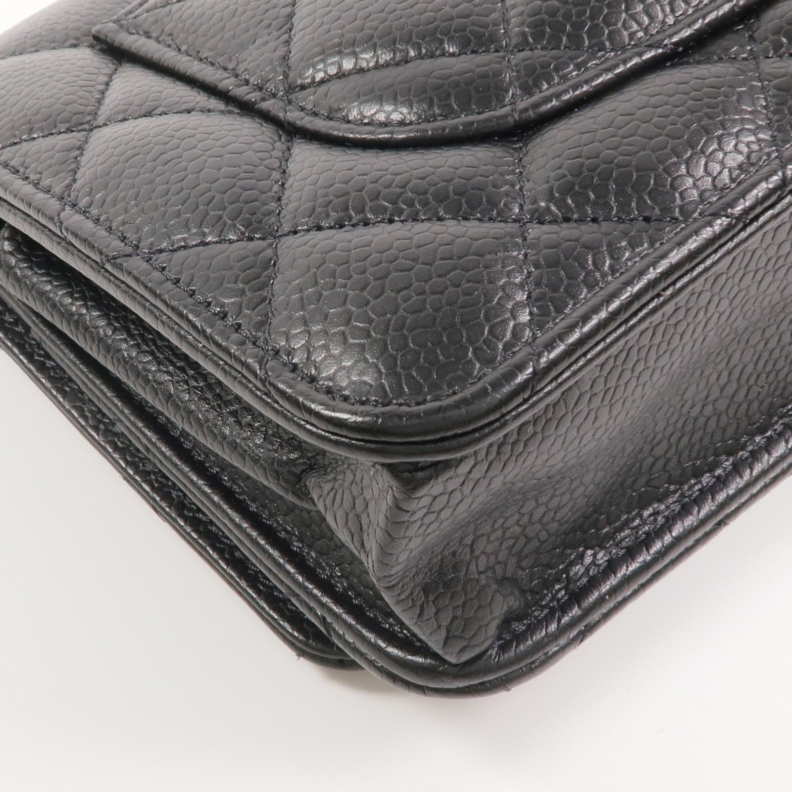CHANEL 牛皮皮革WOC Wallet On Chain銀扣鏈帶肩背袋